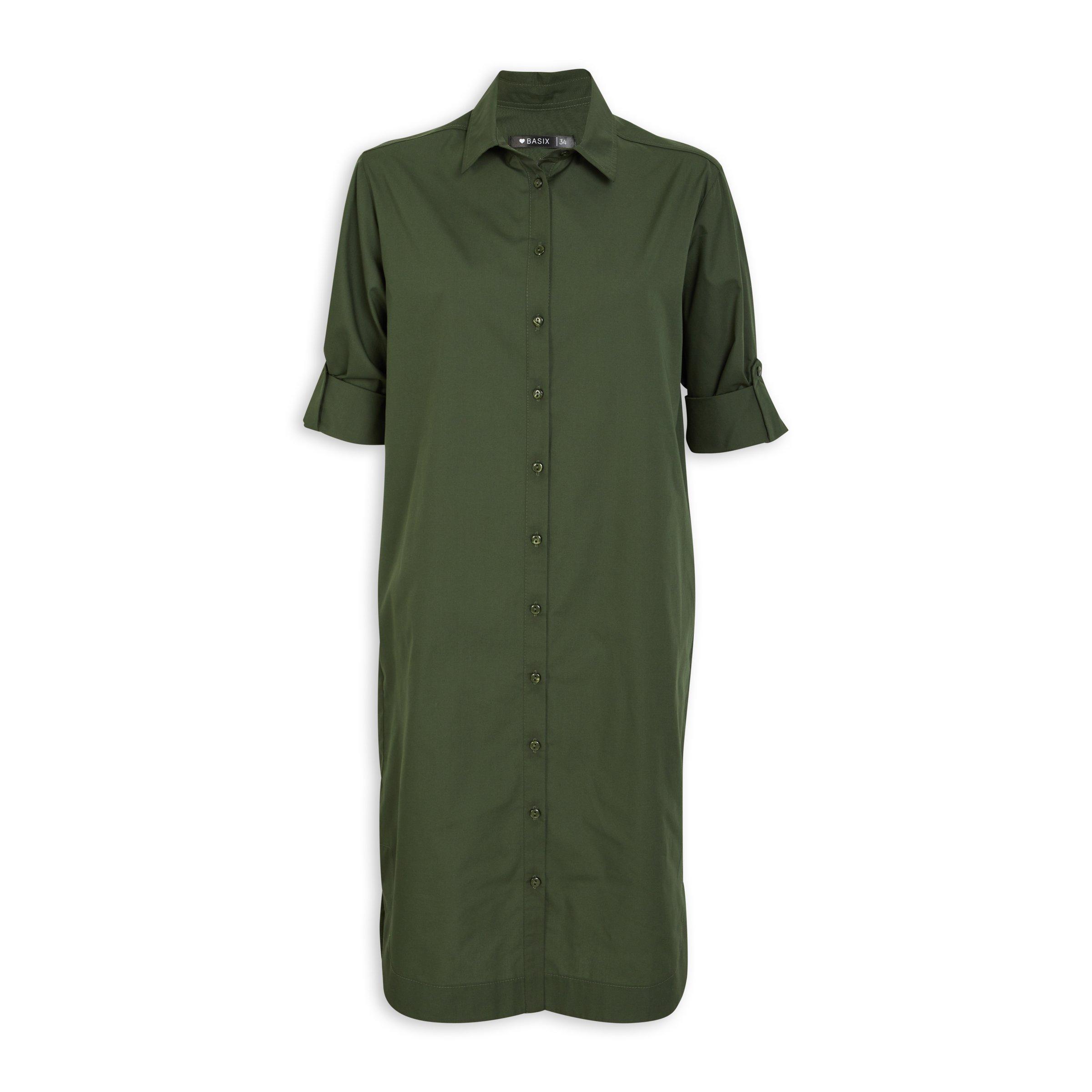 Army green outlet shirt dress