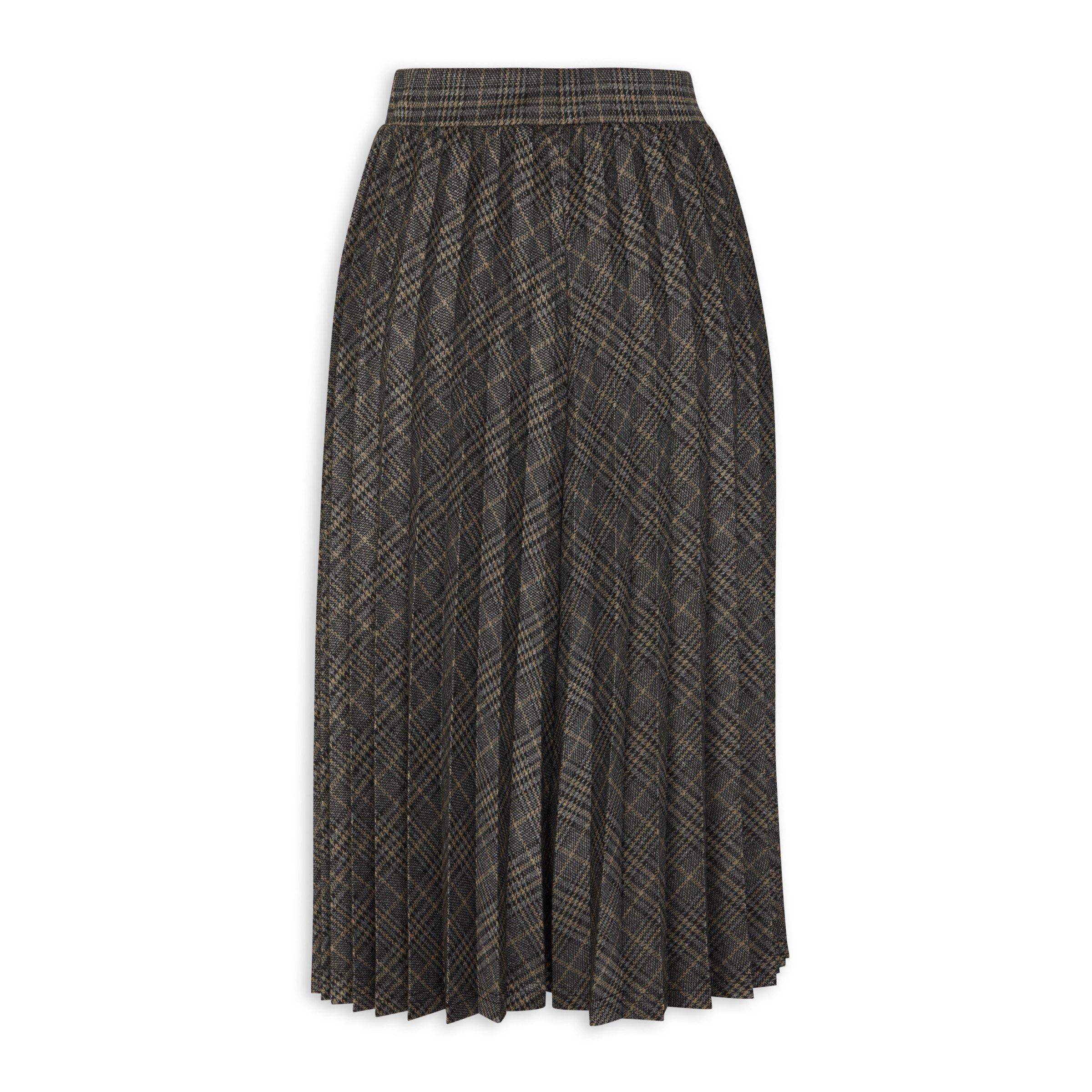 Grey houndstooth outlet pleated skirt