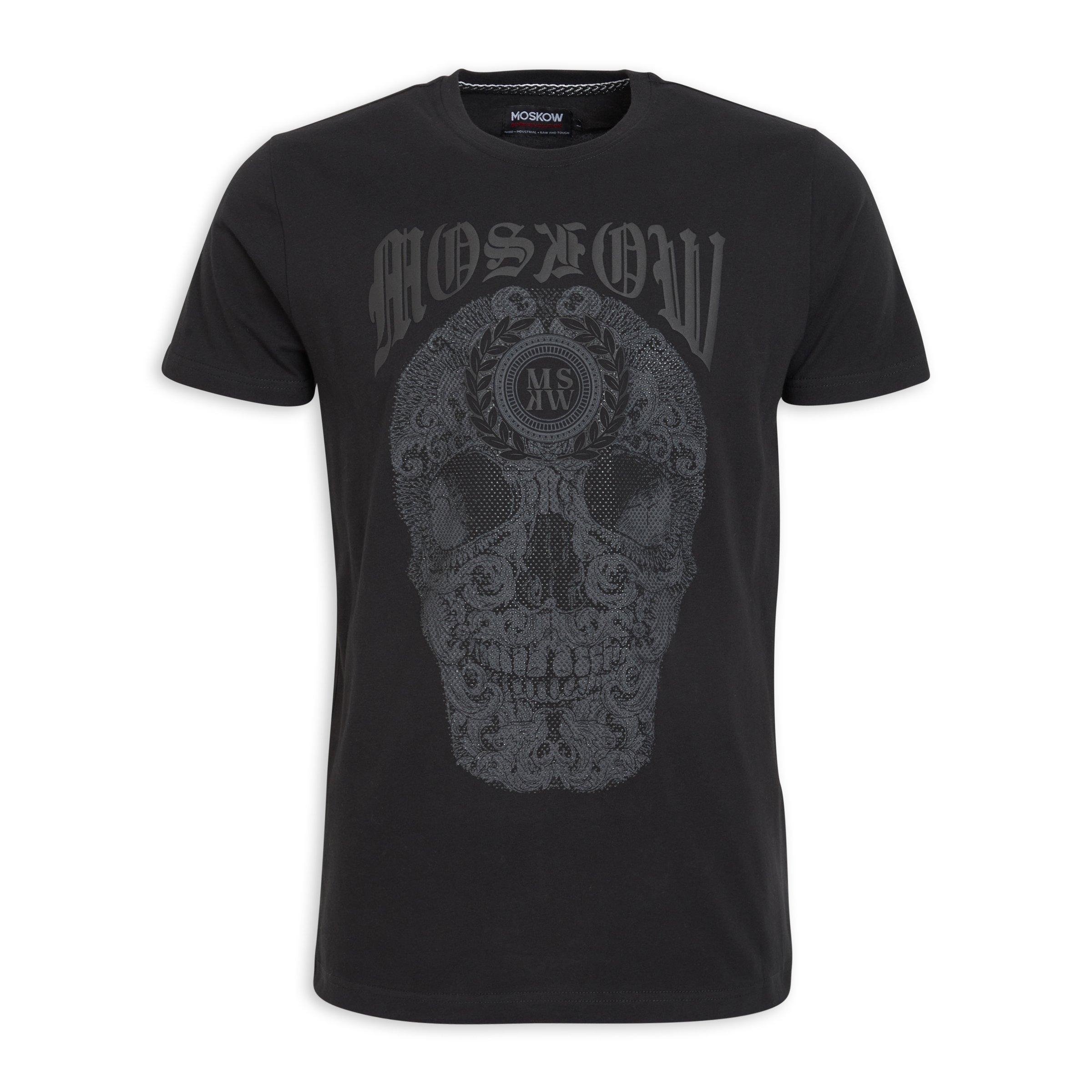 Black skull clearance t shirt