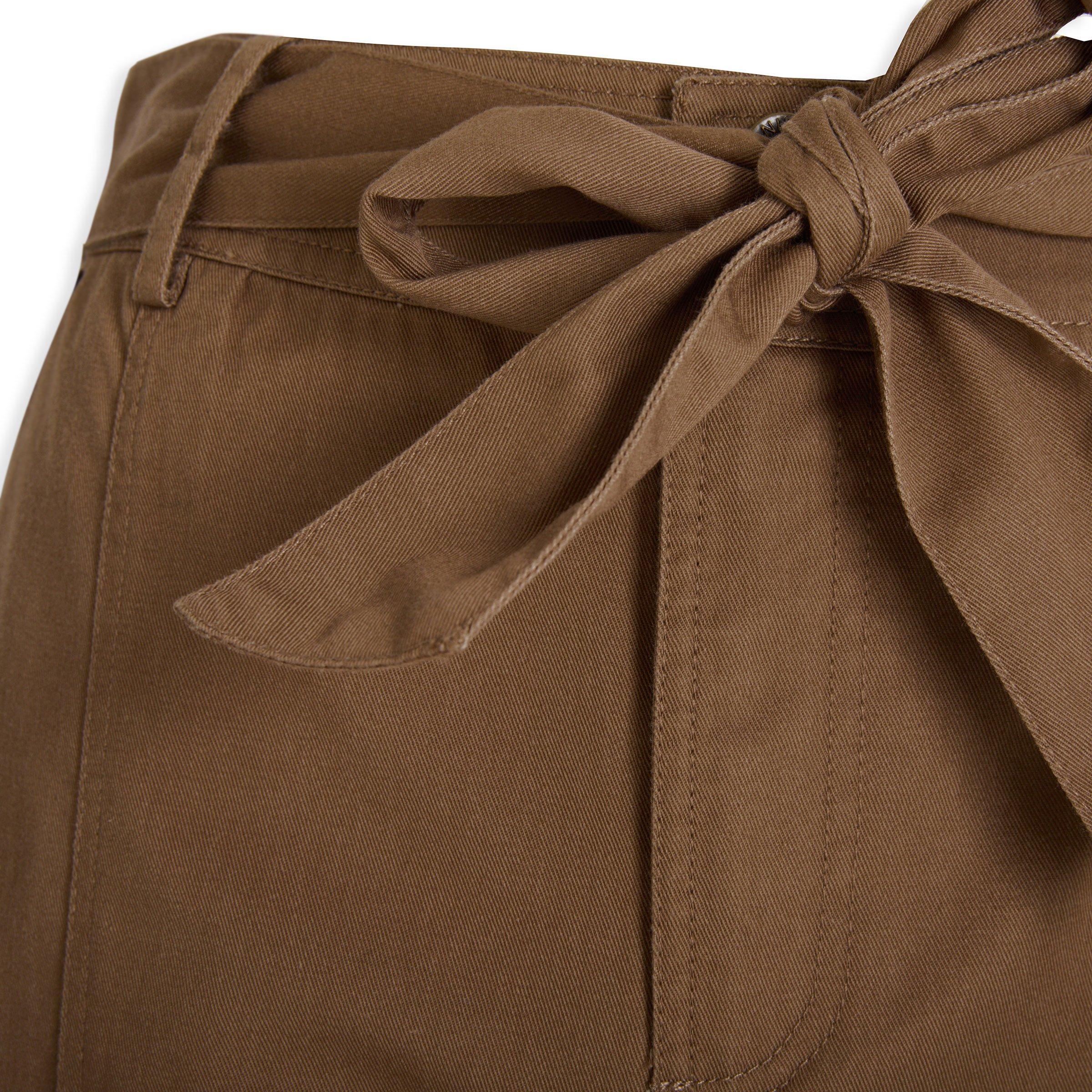 Brown belted pencil on sale skirt