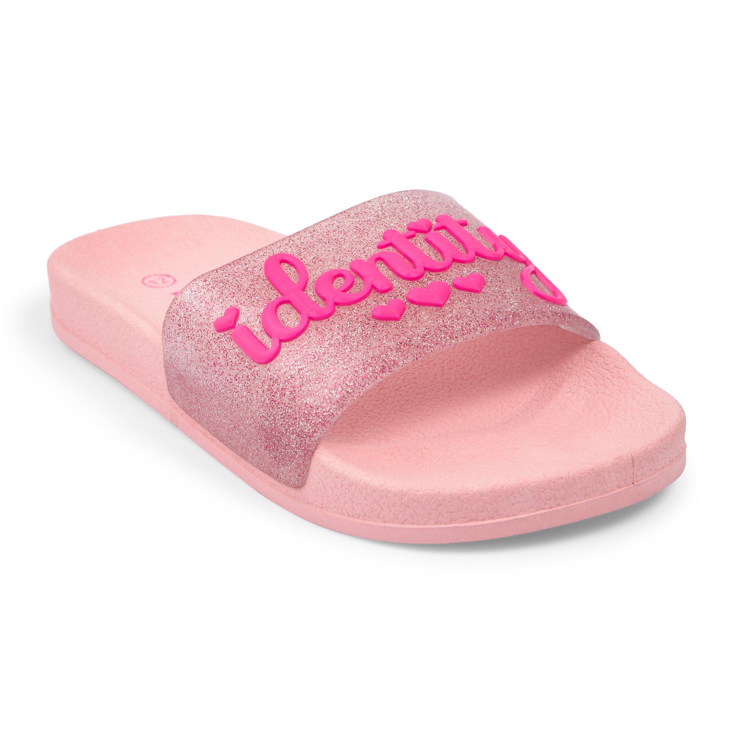 Girls hot sale glitter slides