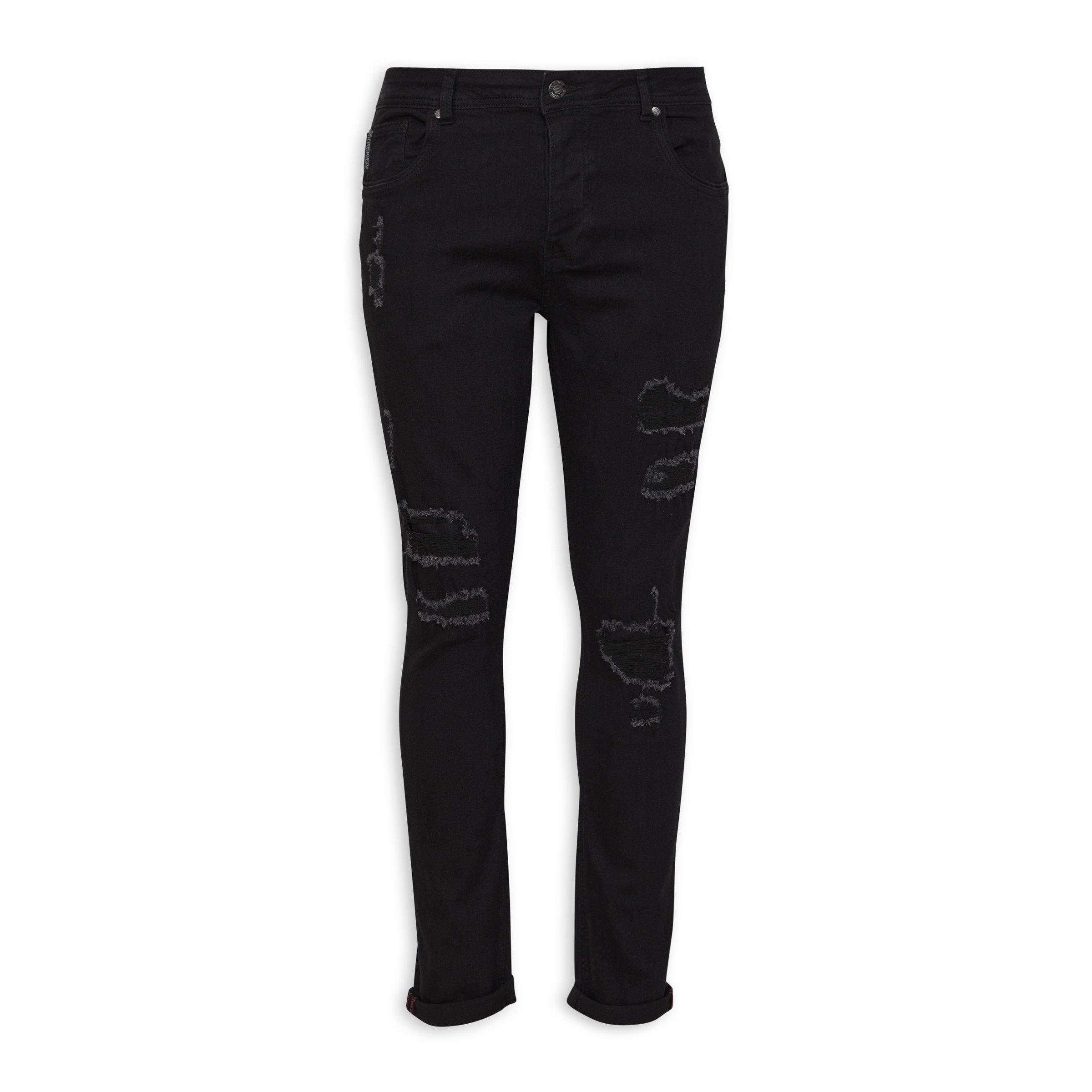 Black ripped super hot sale skinny jeans mens