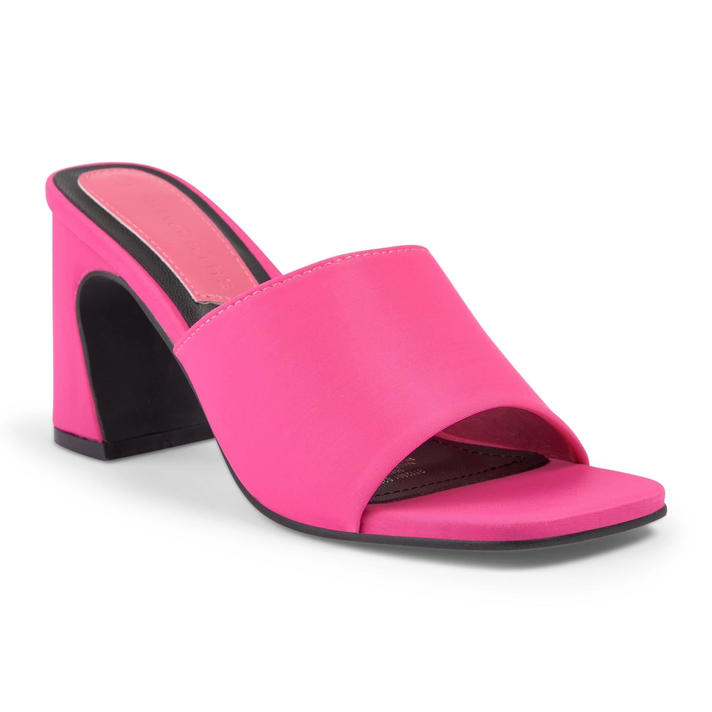 Pink on sale heeled mules