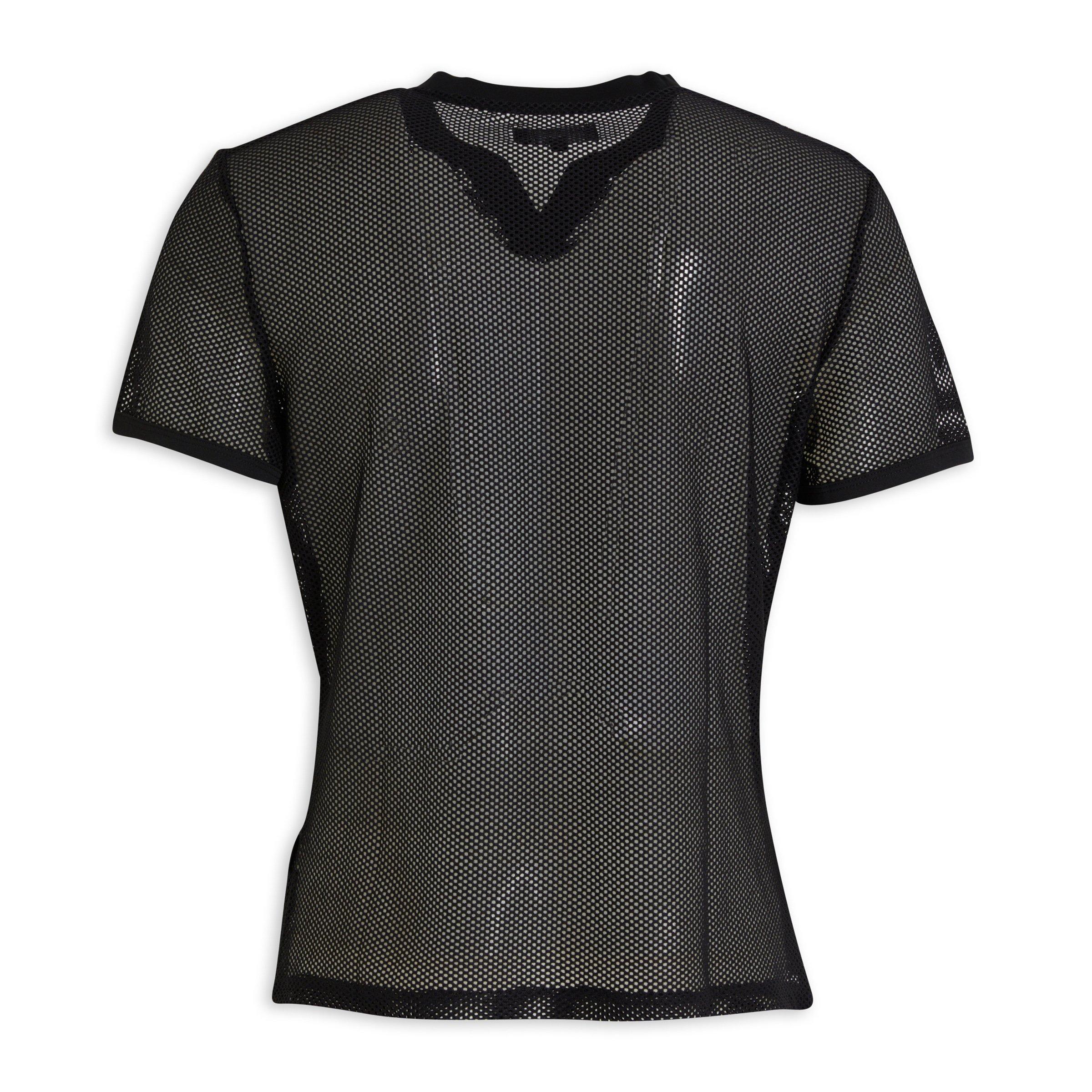 Black mesh shop t shirt mens