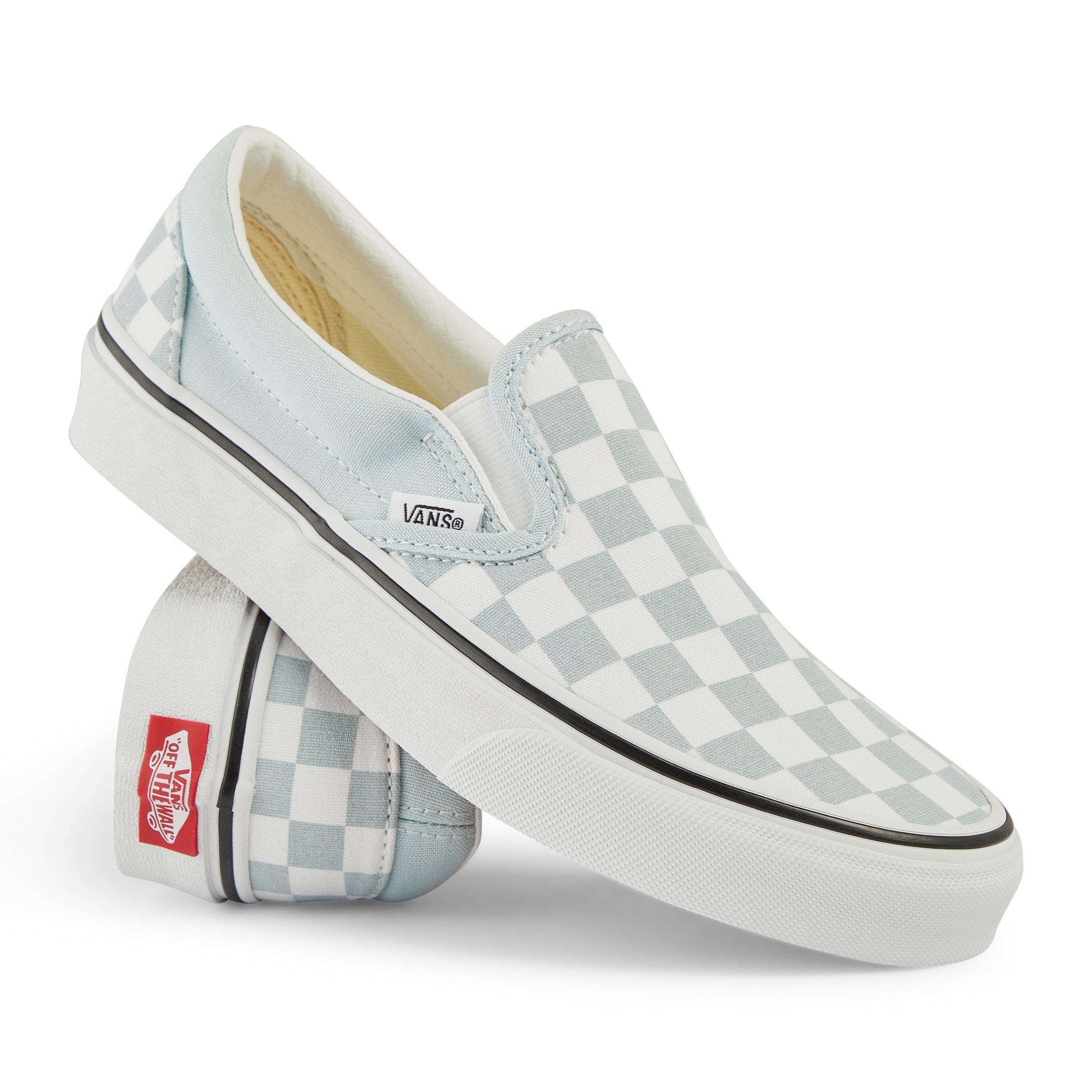 Baby blue checkerboard hot sale slip on vans