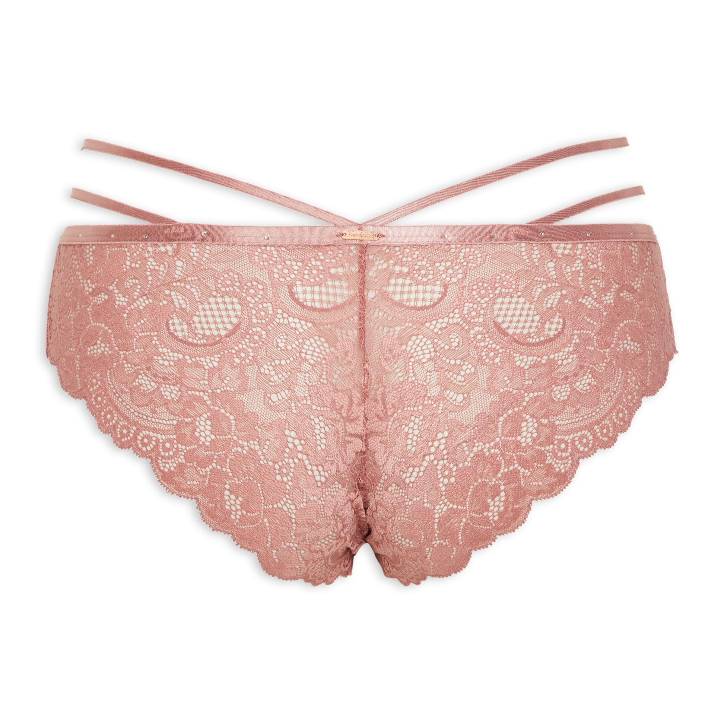  Pink Lace Brazilian Thong Panties Cheeky Underwear for