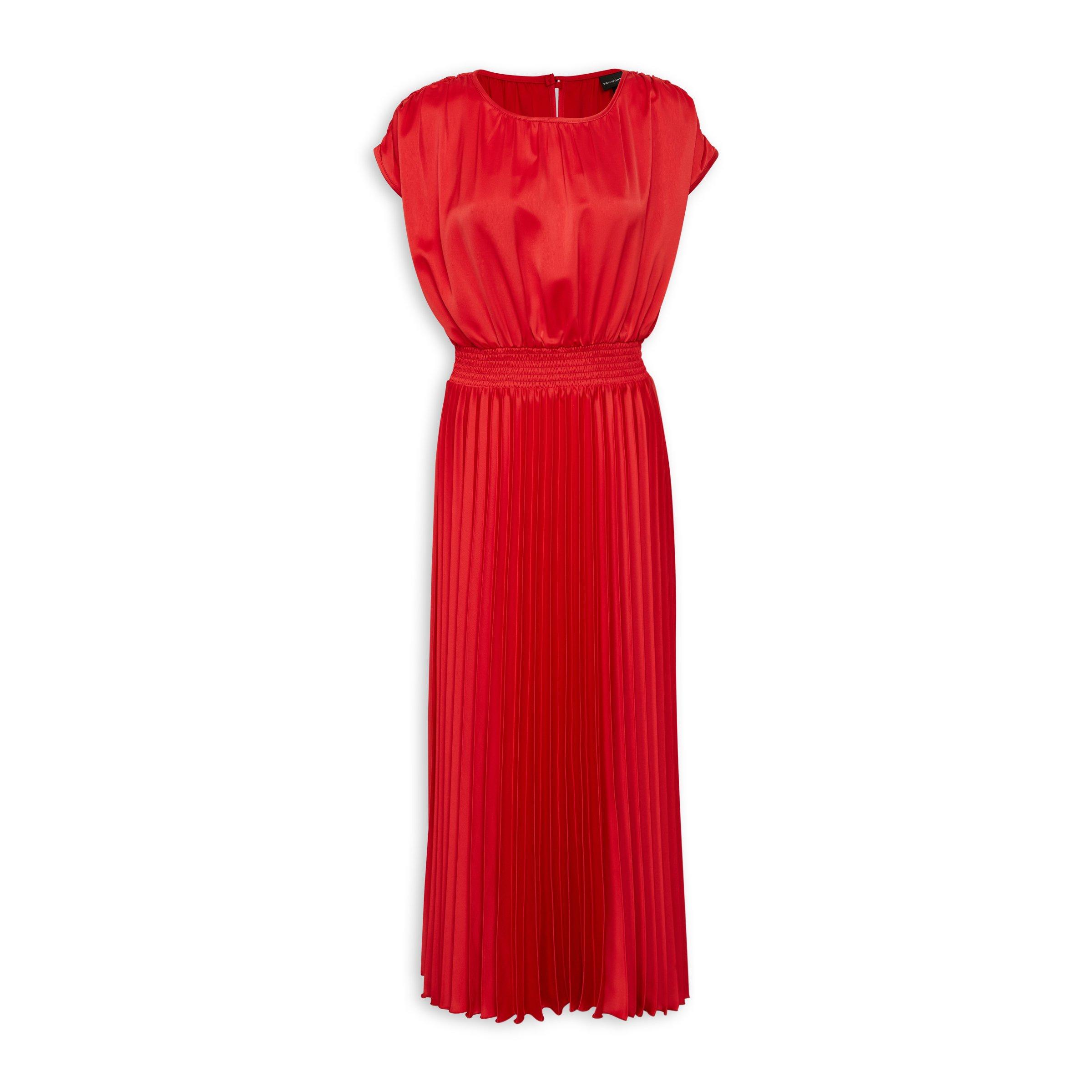 New look hotsell red pleated dress