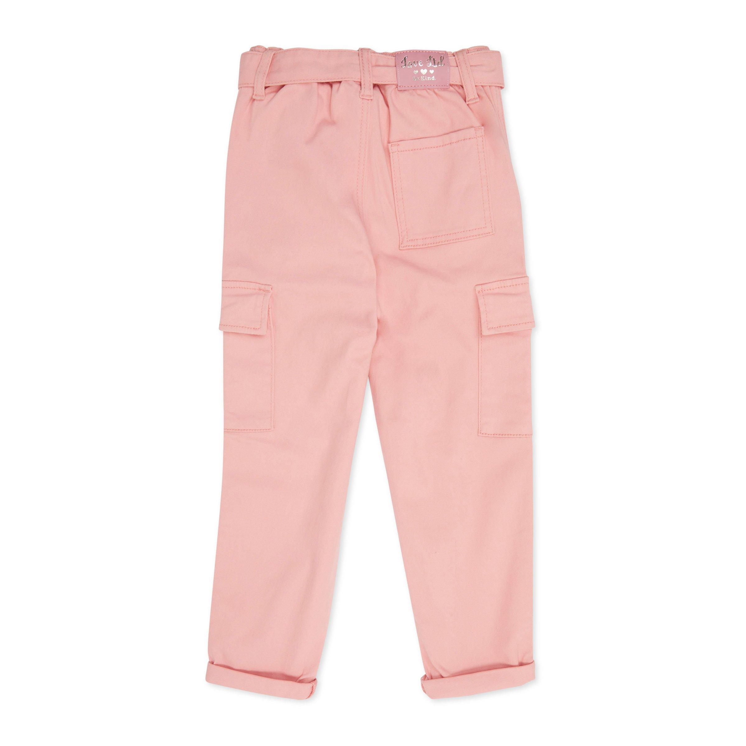 Light Pink Utility Pocket Cargo Trousers