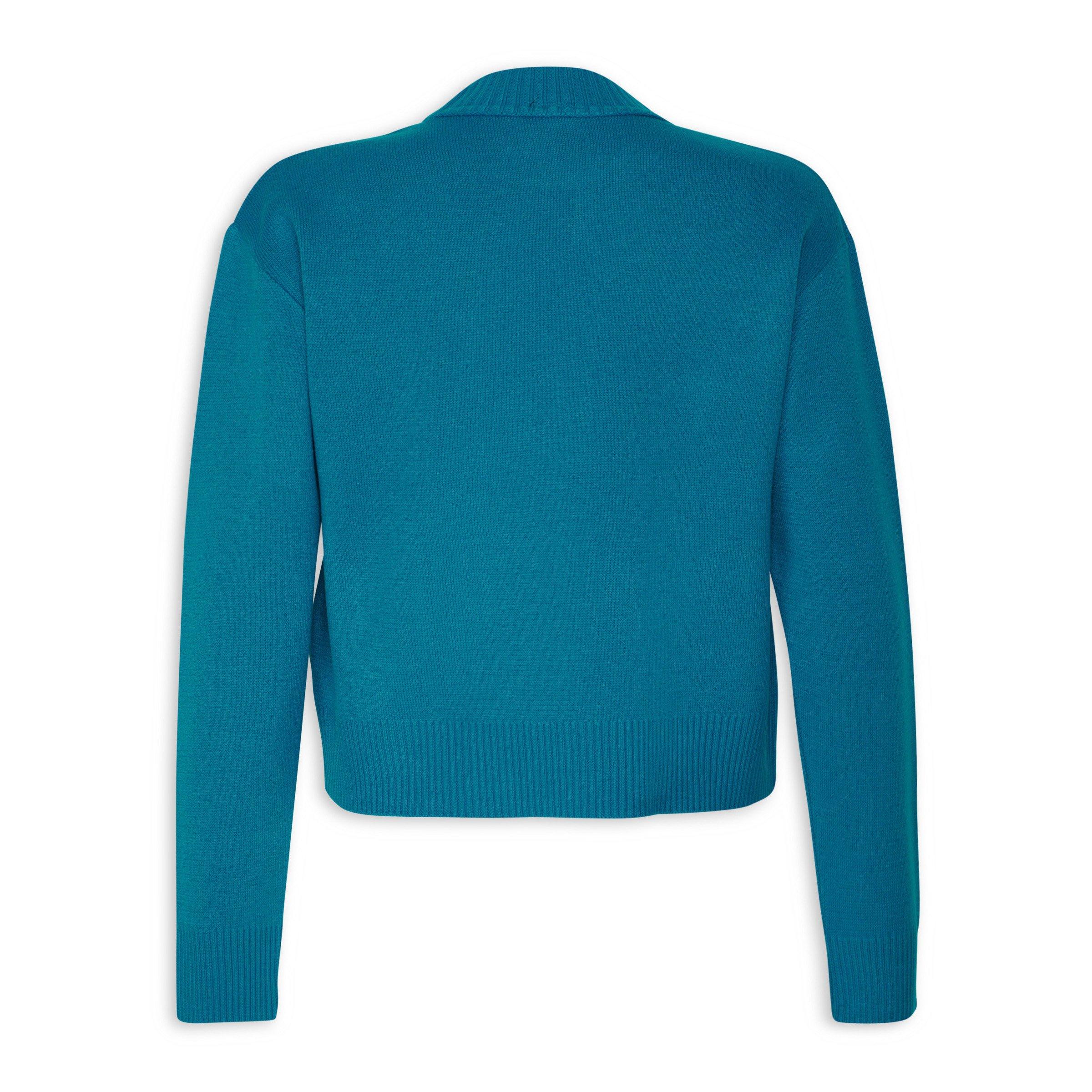 Change Things Up Teal Multi Knit V-Neck Sweater