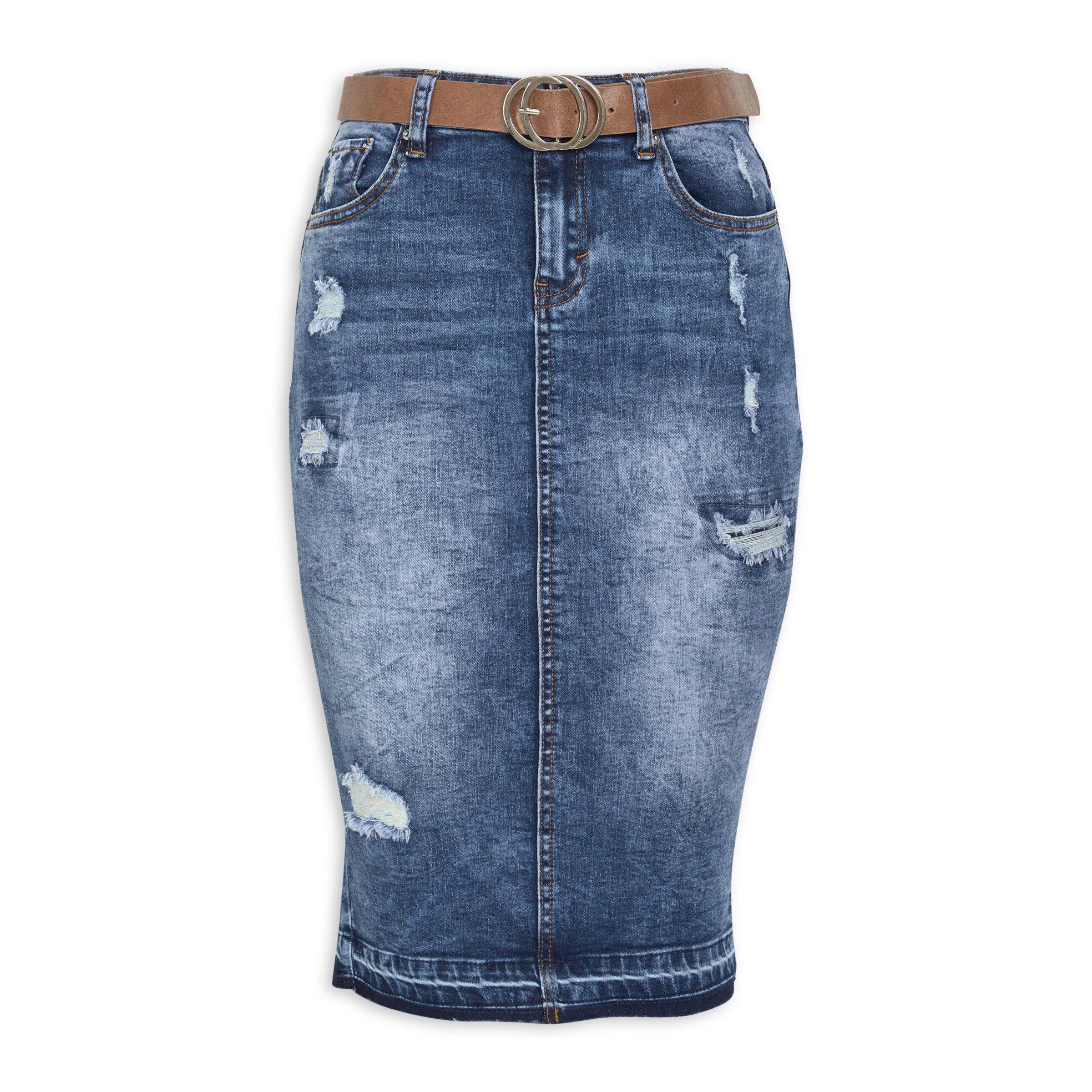 Belted Denim Skirt 3114059 Identity