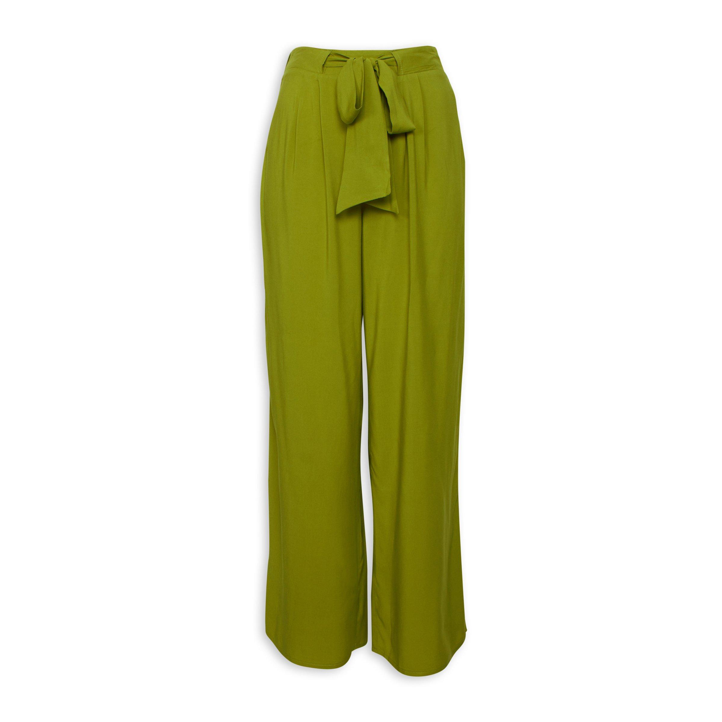 Neon Green Straight Leg Trousers