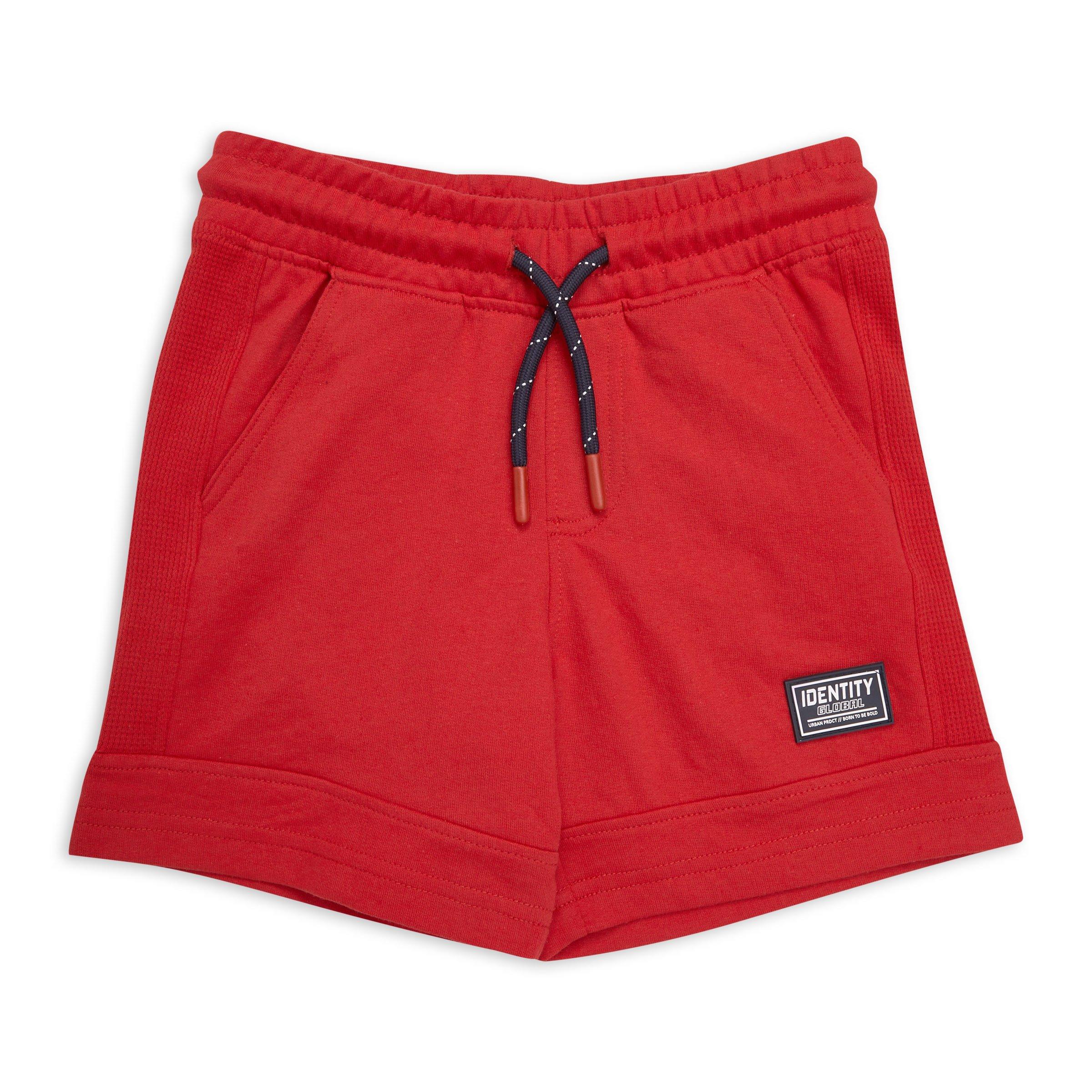 Red discount jogger shorts