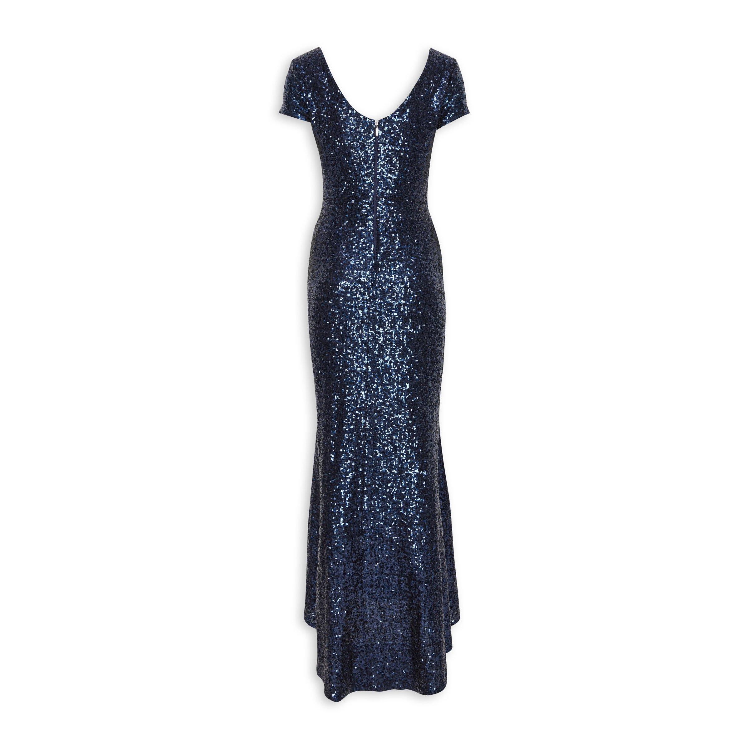 Navy Evening Column Dress (3114406) | Truworths