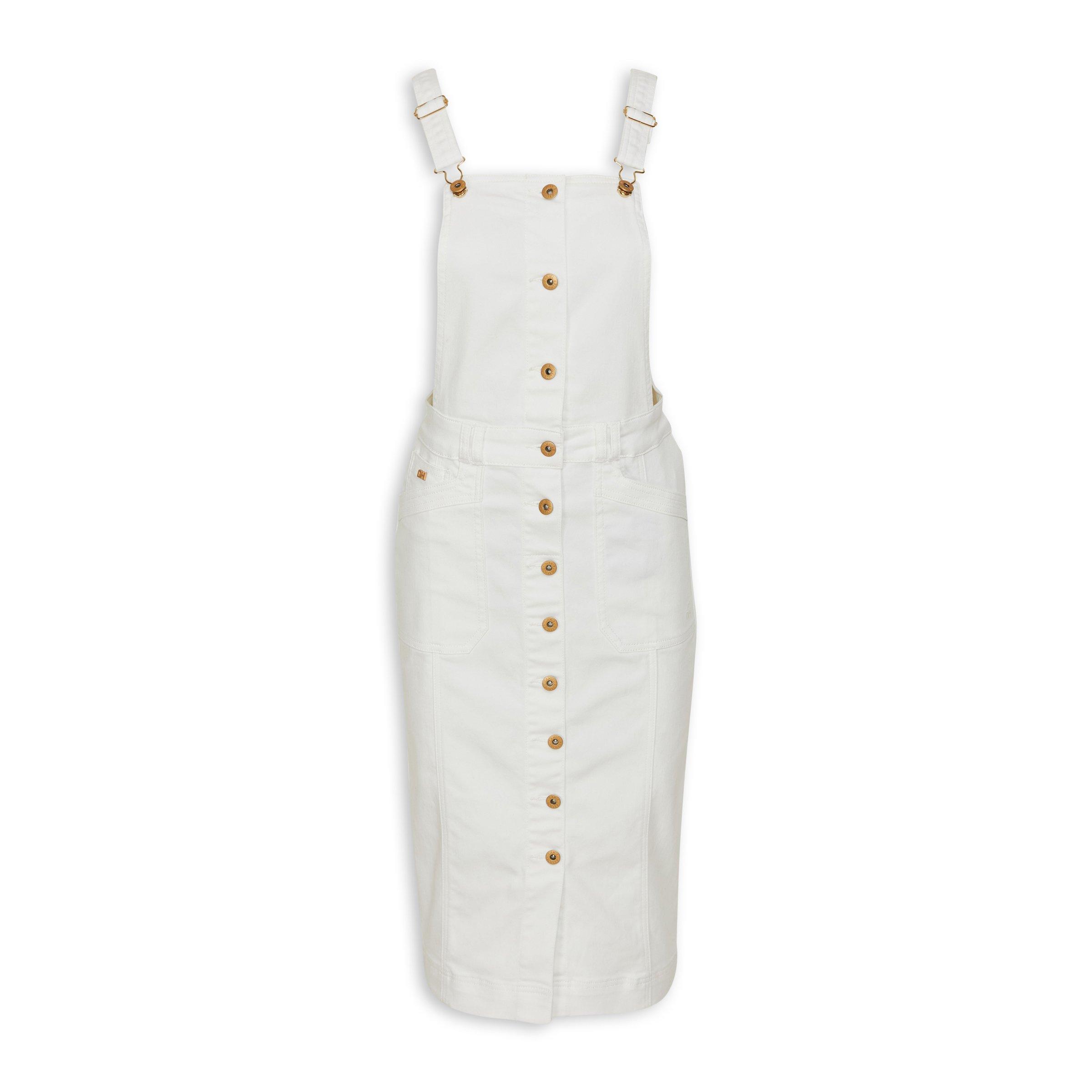 White Denim Pinafore Dress (3114508)