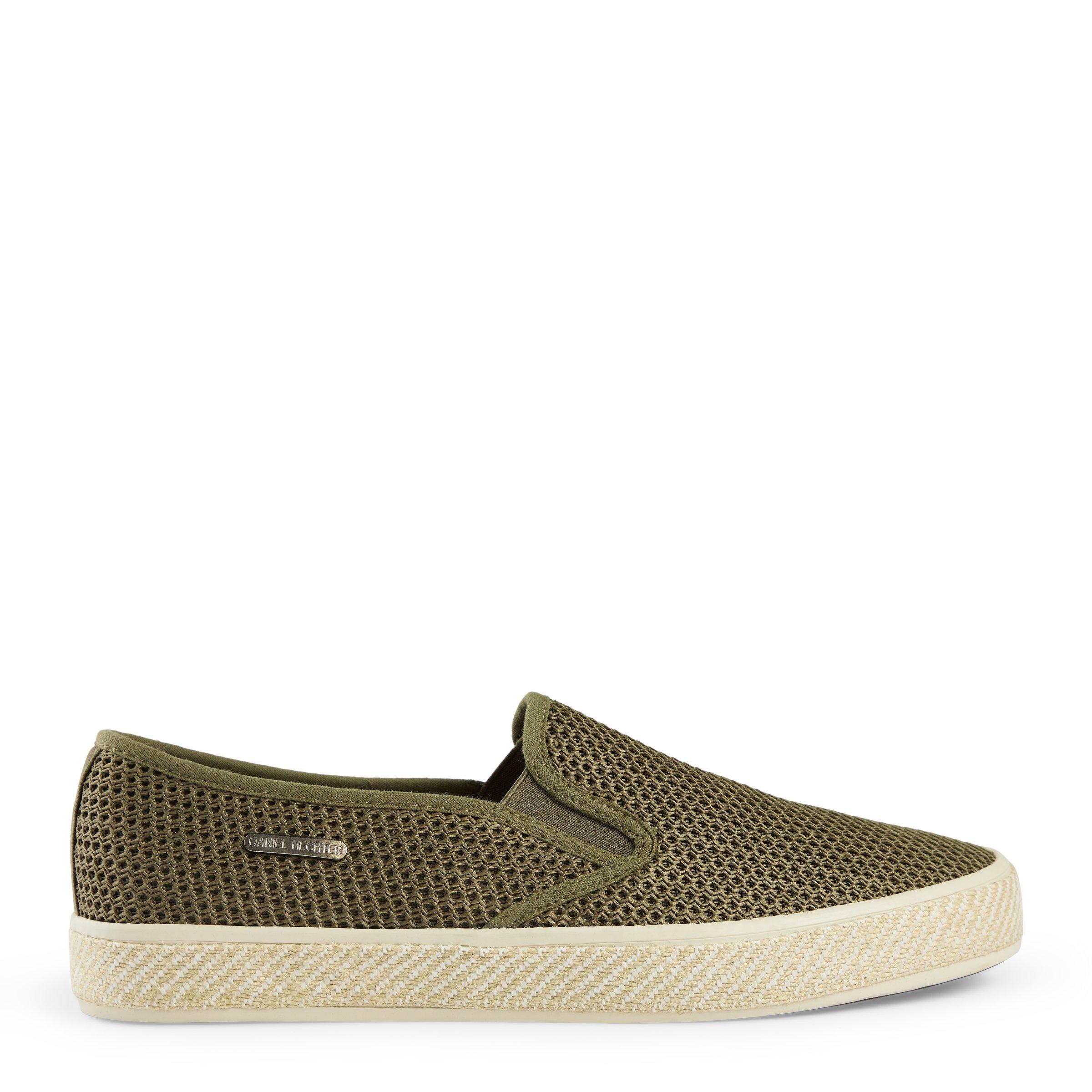 Olive green hot sale slip ons