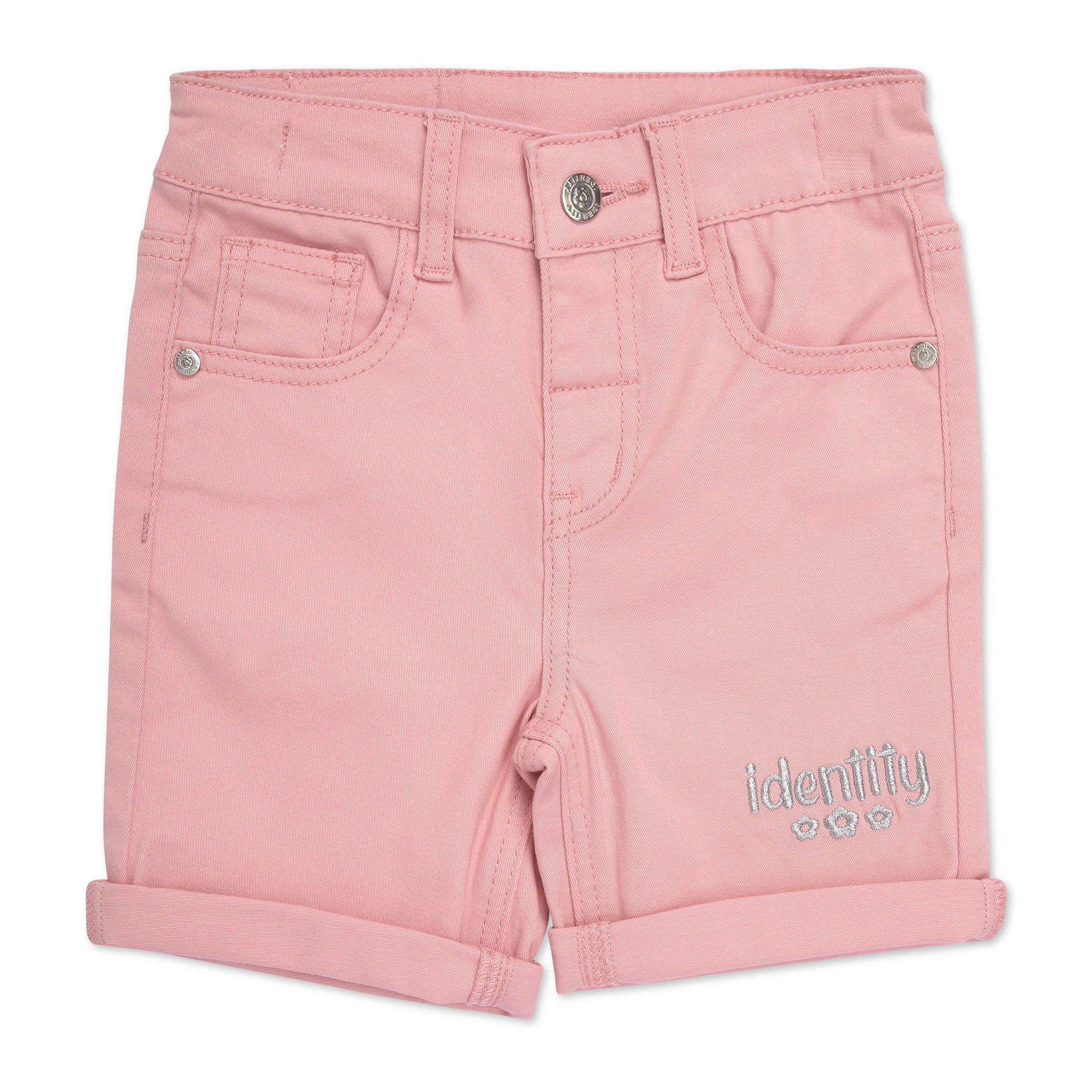 pink denim shorts