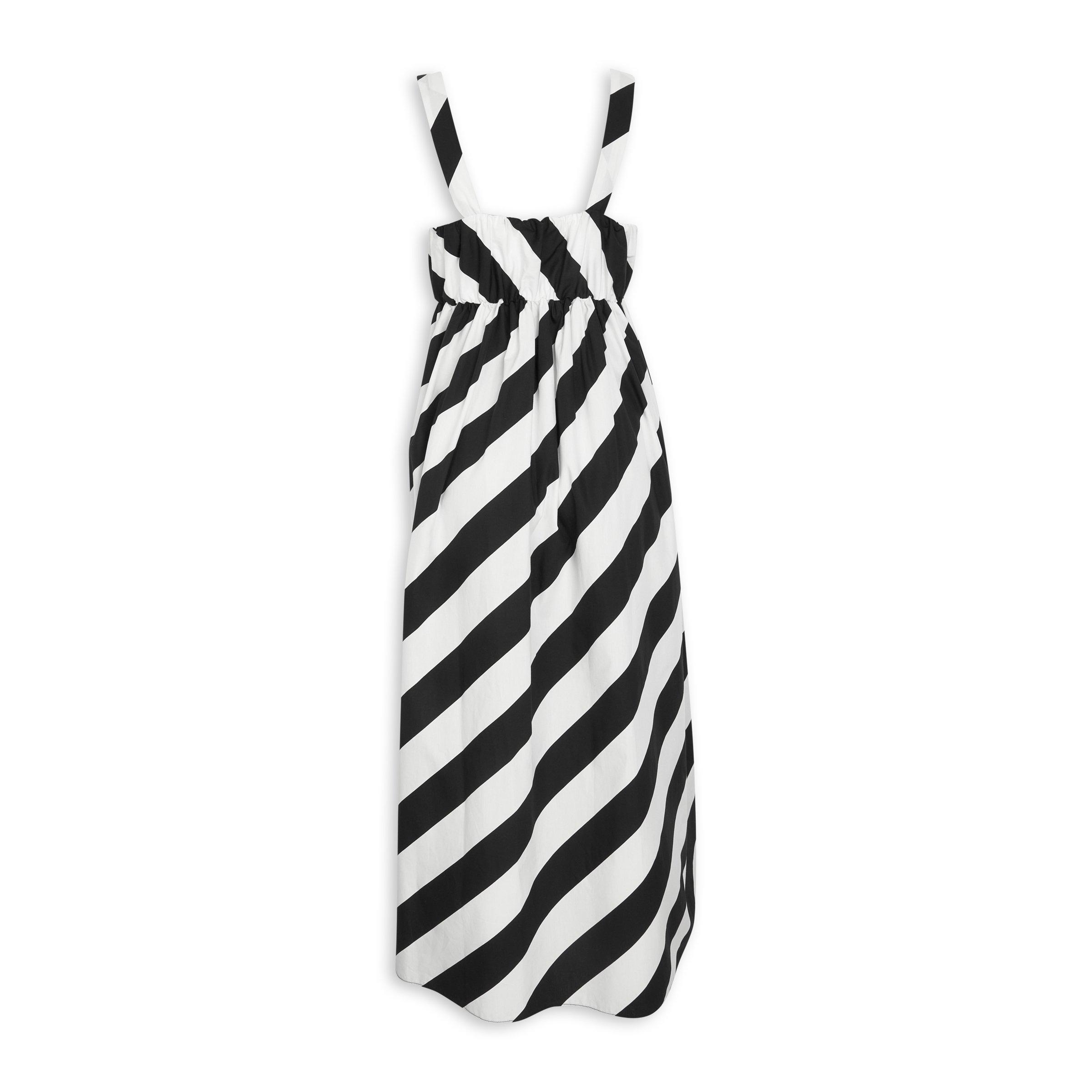 Black and white striped hotsell fit and flare dress