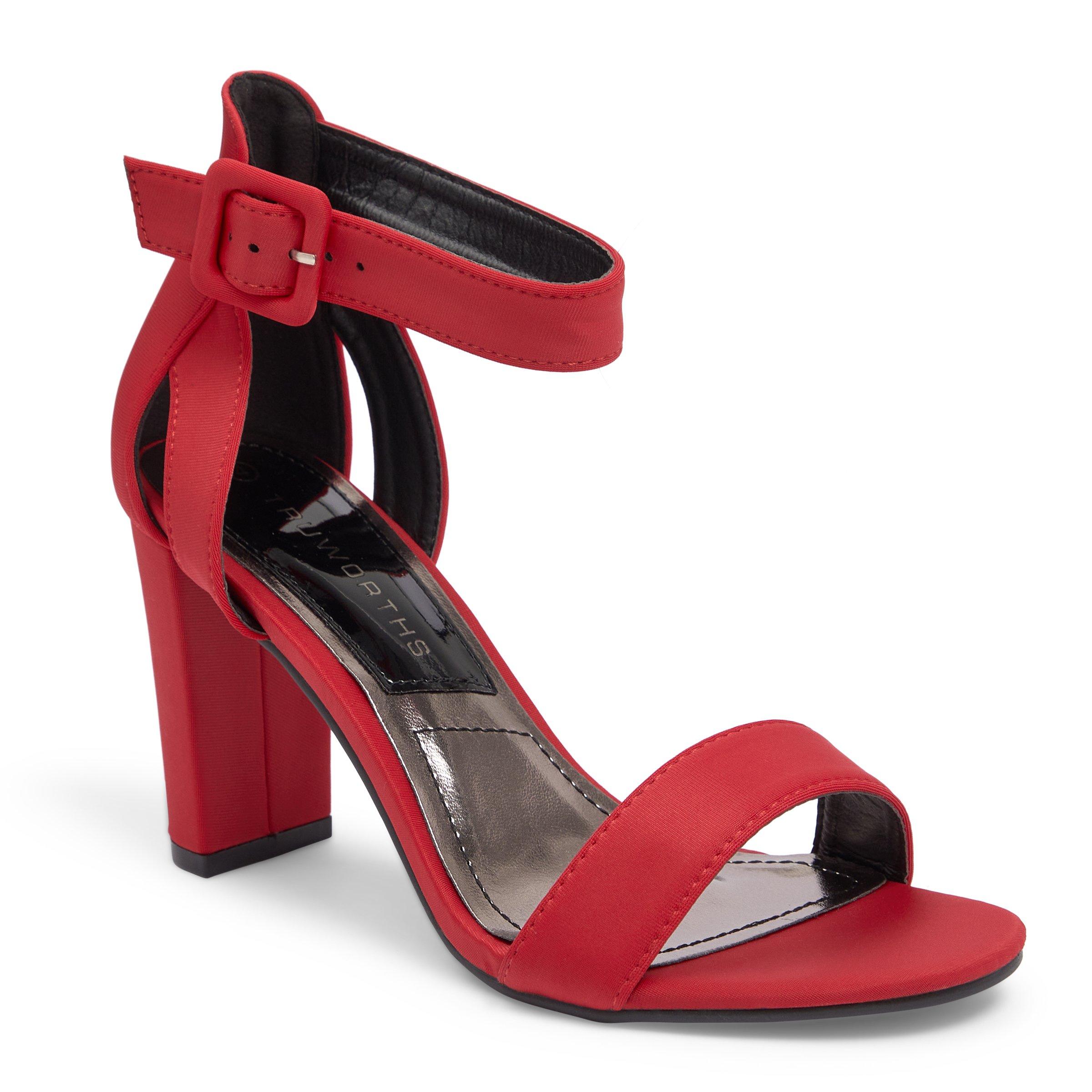 Red ankle wrap on sale sandals