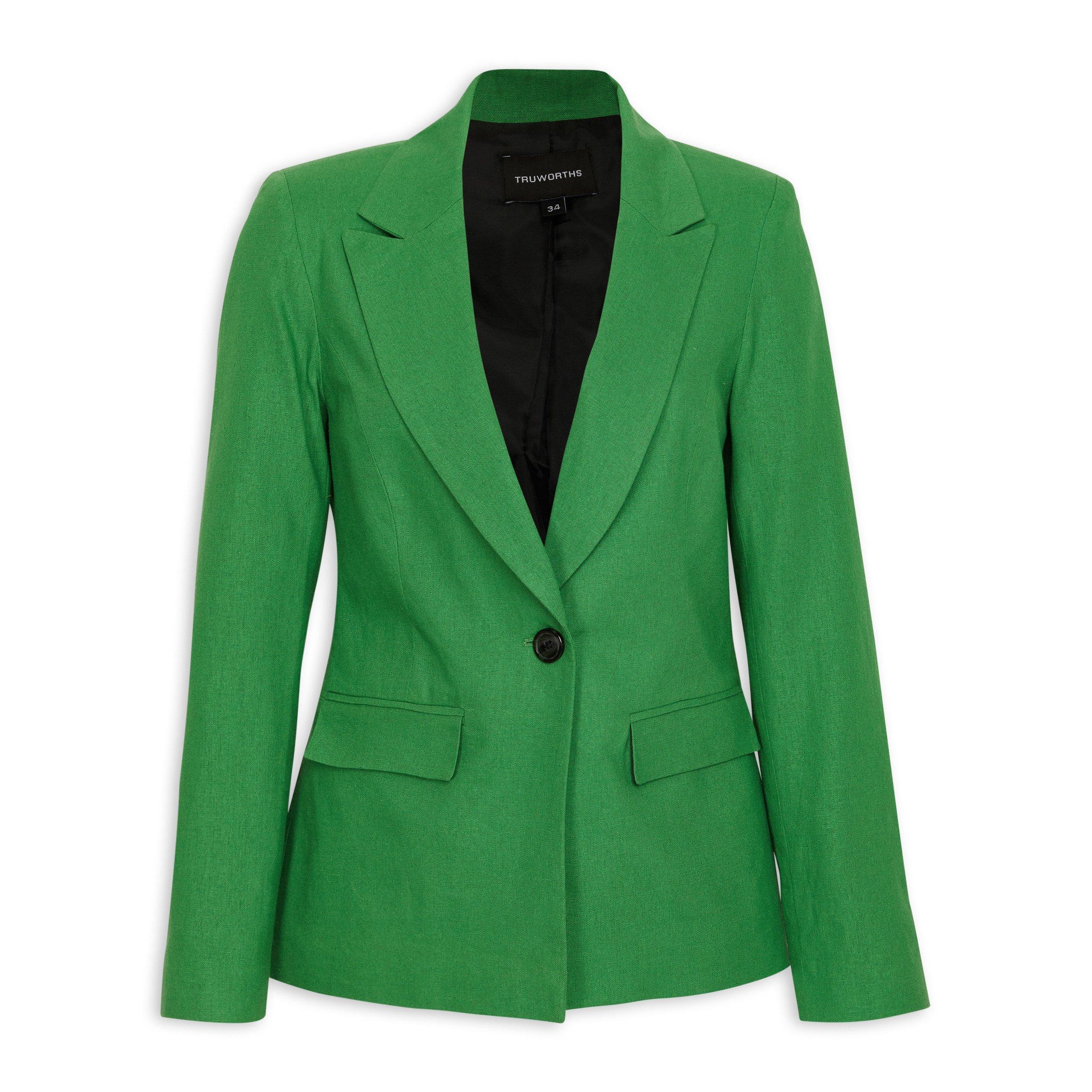 Bright green blazer womens best sale