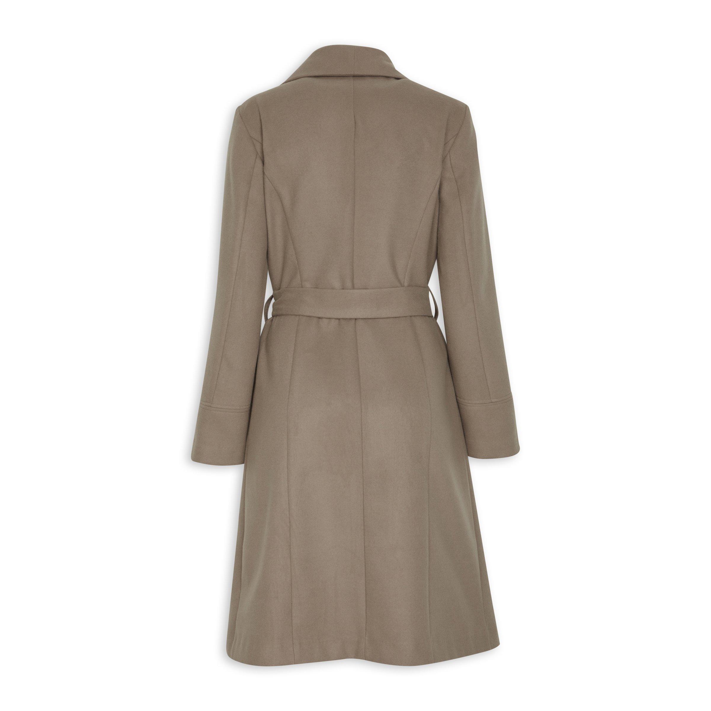 Camel Belted Wrap Coat