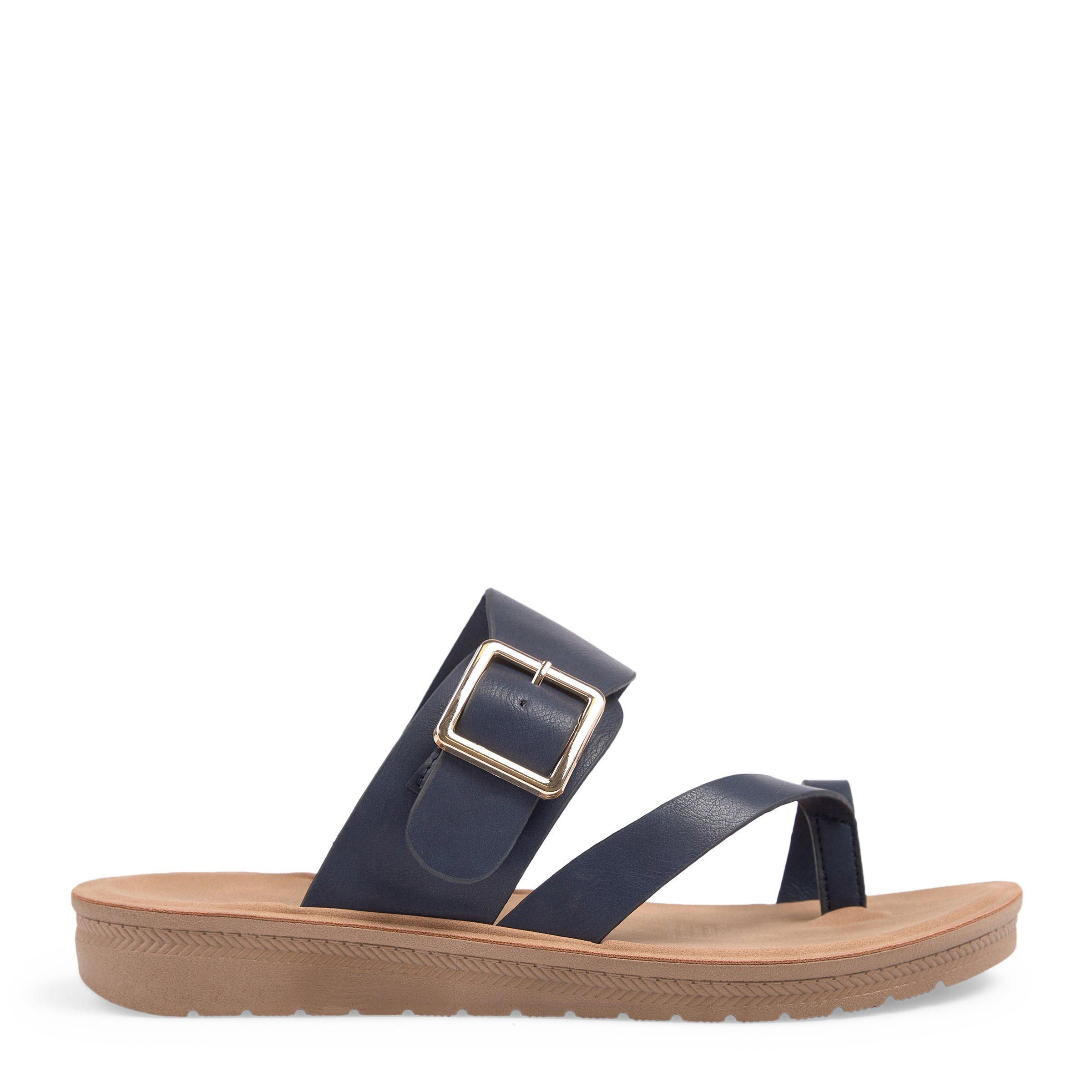 Navy blue toe hot sale post sandals