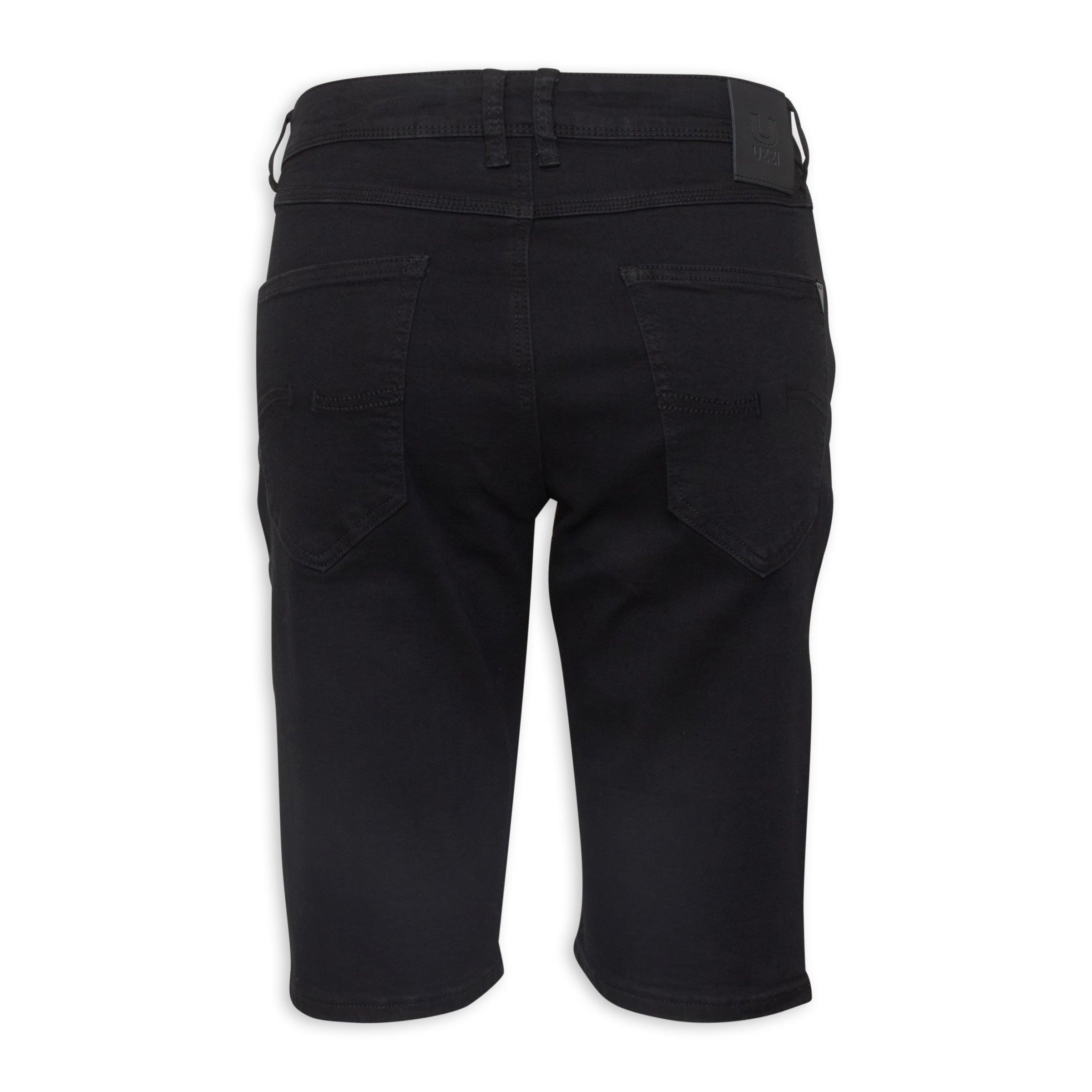 Short black ripped jeans deals