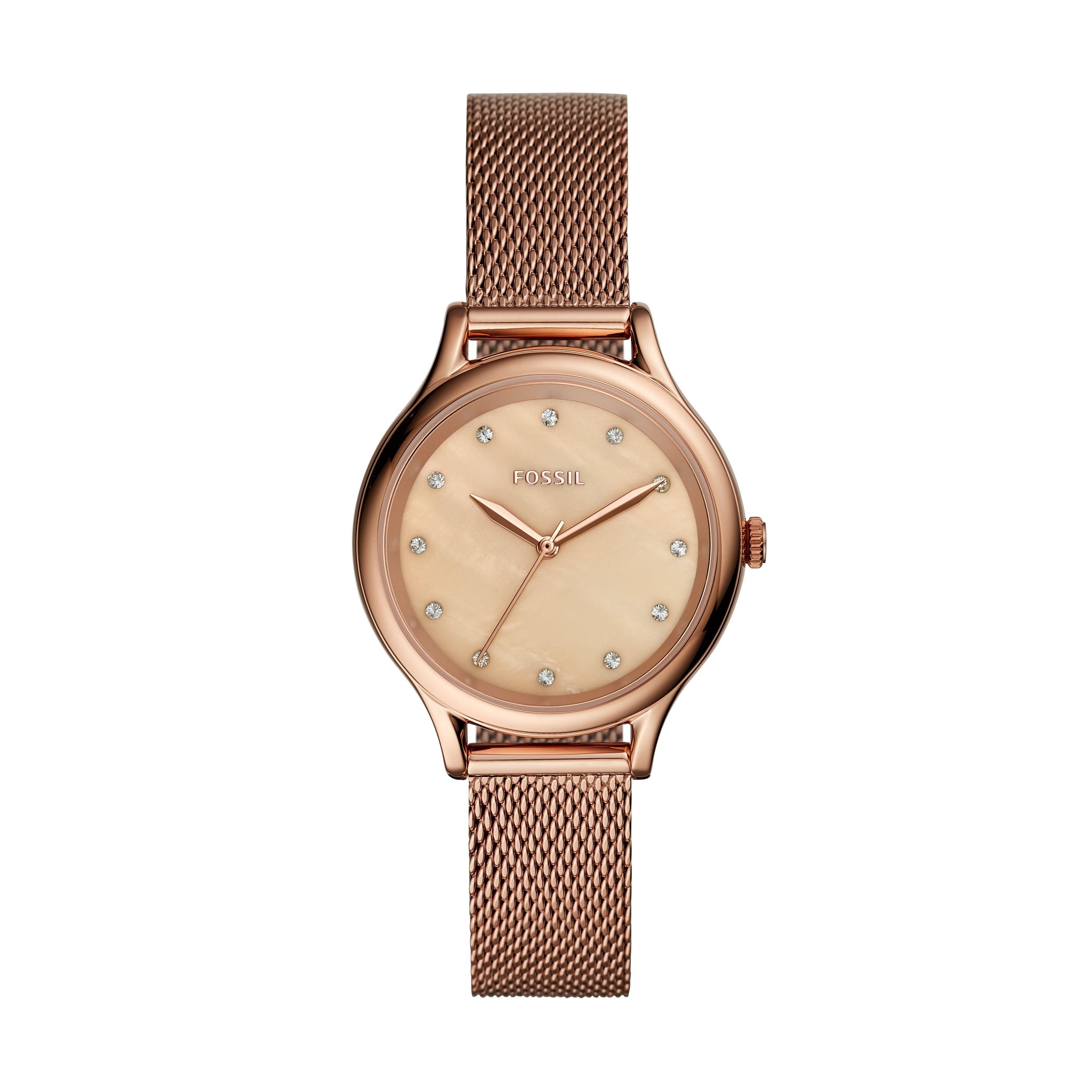 Rose Gold Laney Mesh Watch 3116447 Fossil