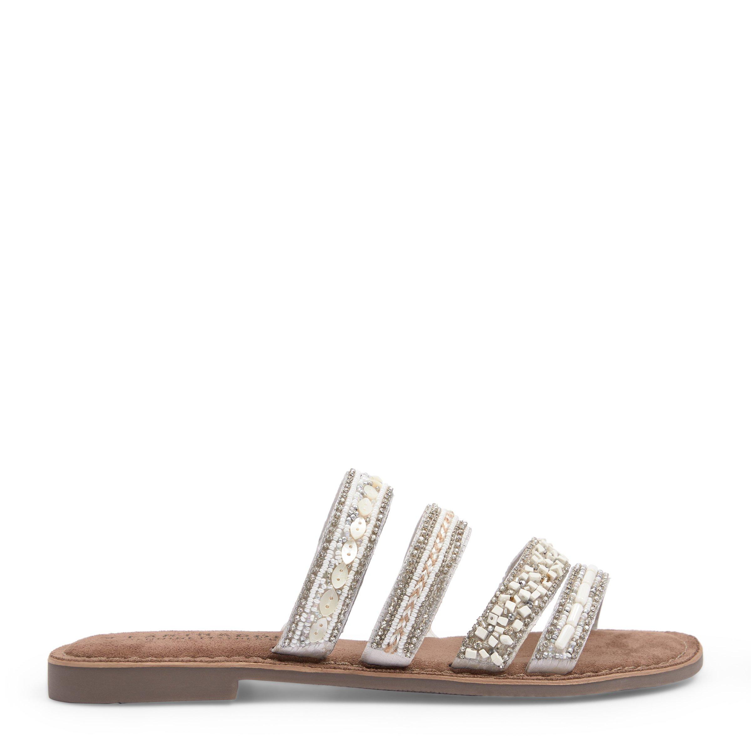 White best sale beaded sandals