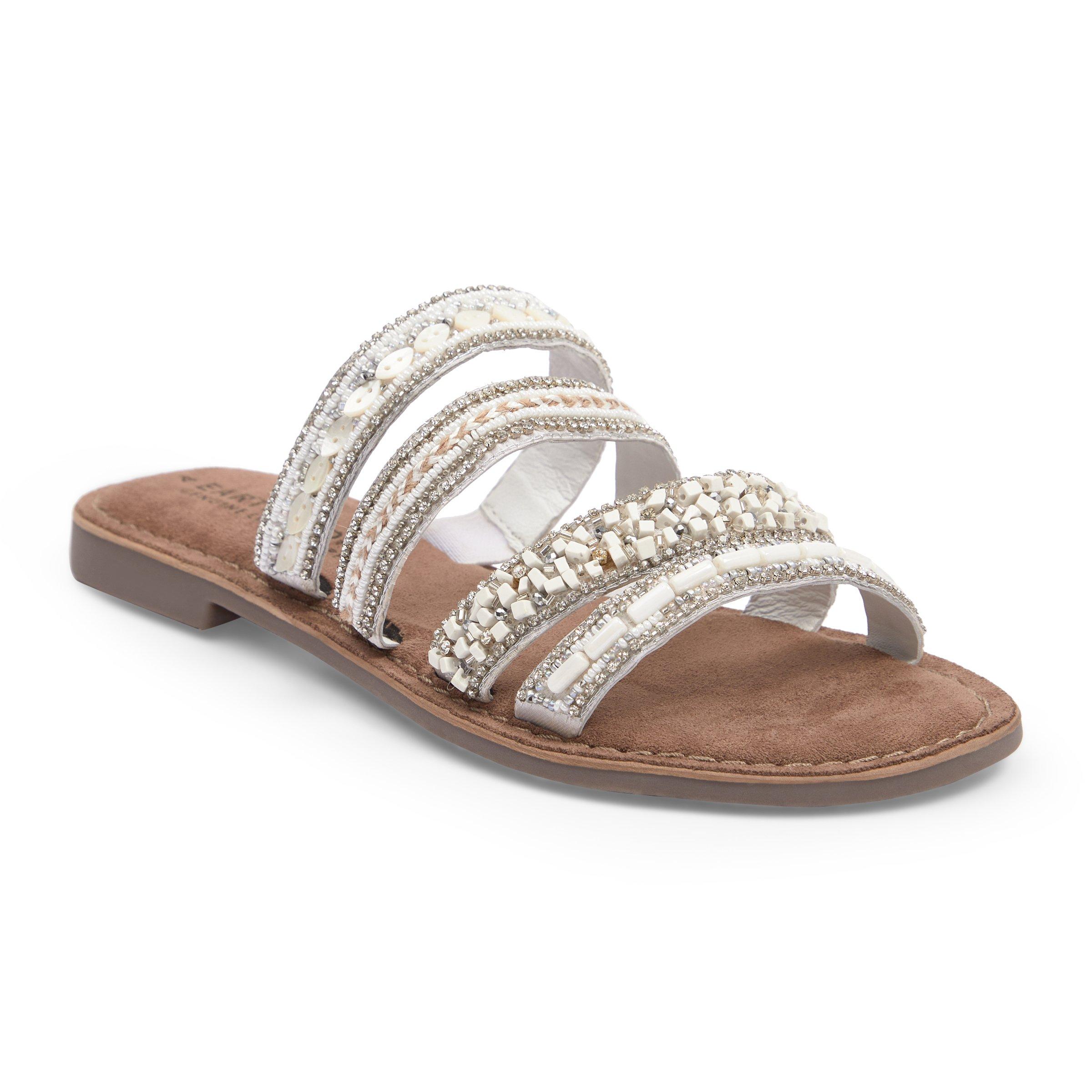 White on sale beaded sandals