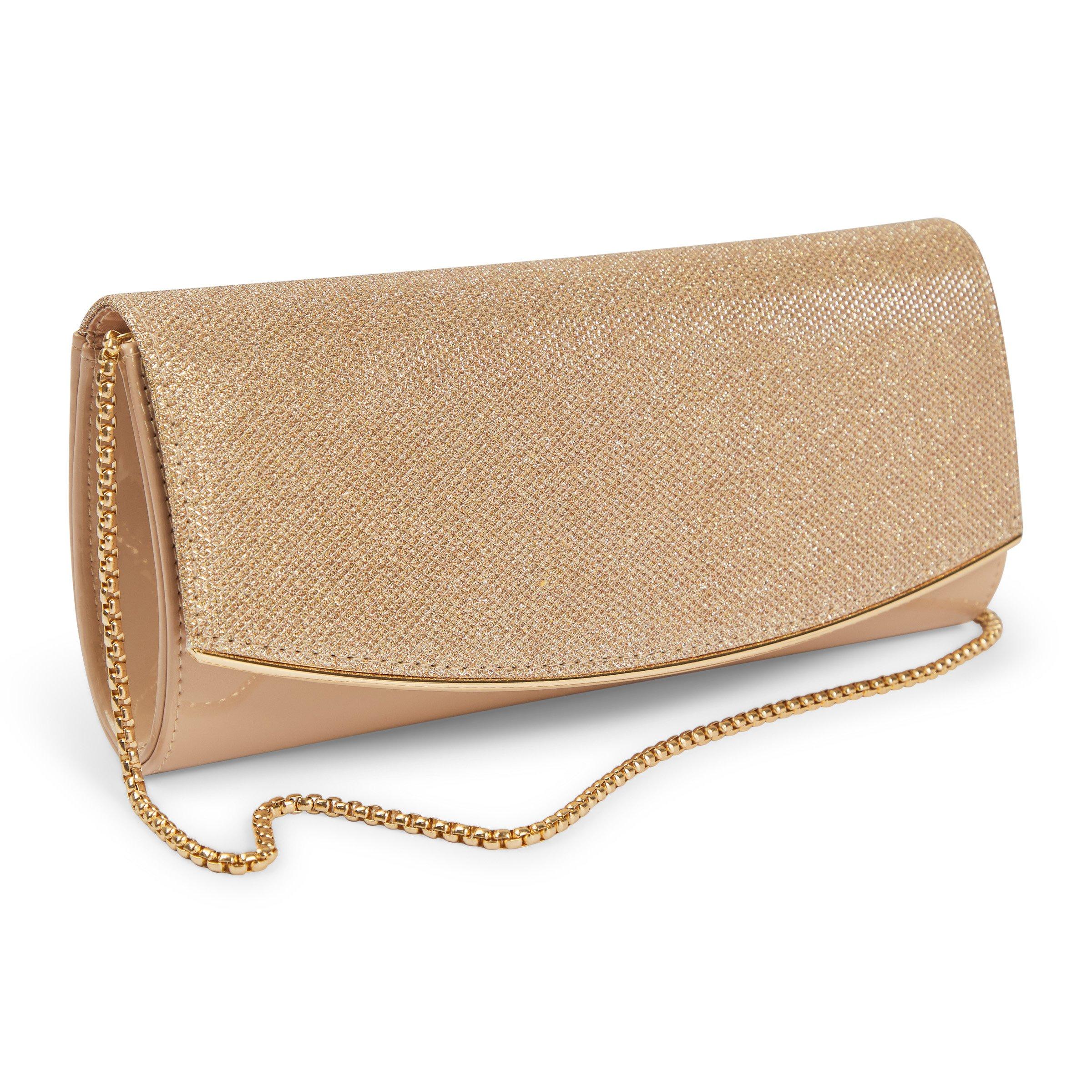 Pink shimmer hotsell clutch bag