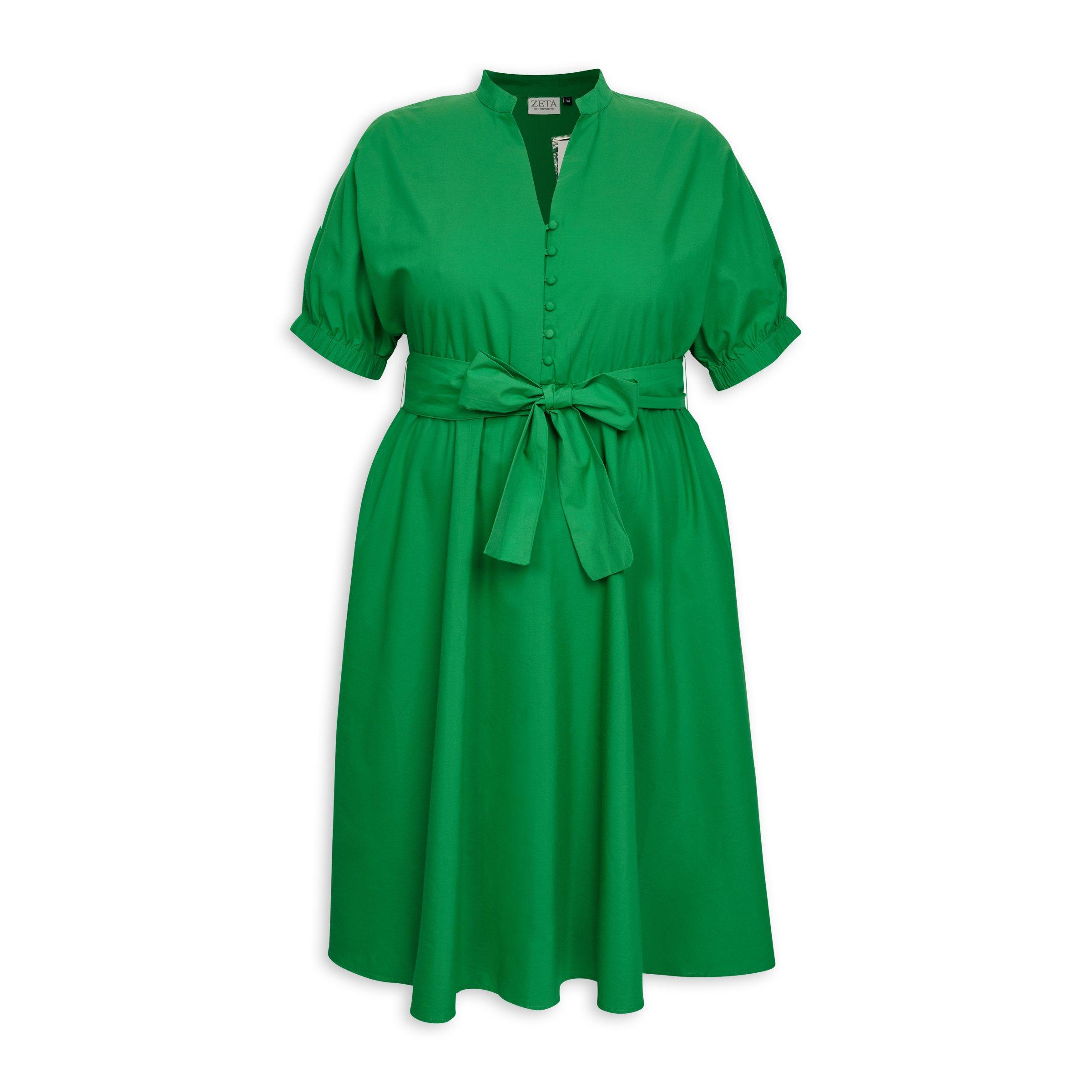 Green Plus Size Fit and Flare Dress (3116698) | Zeta