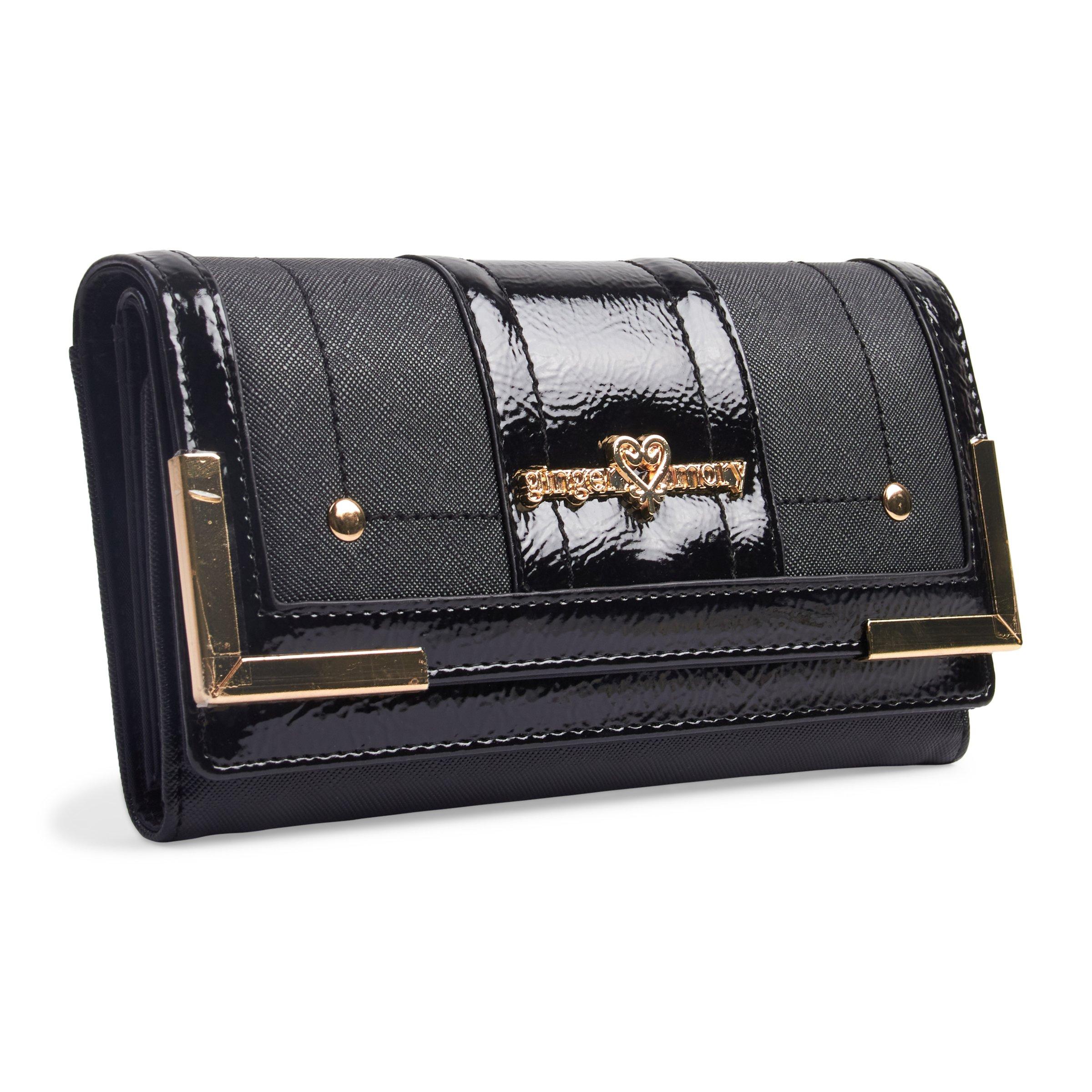 Black fold out outlet purse