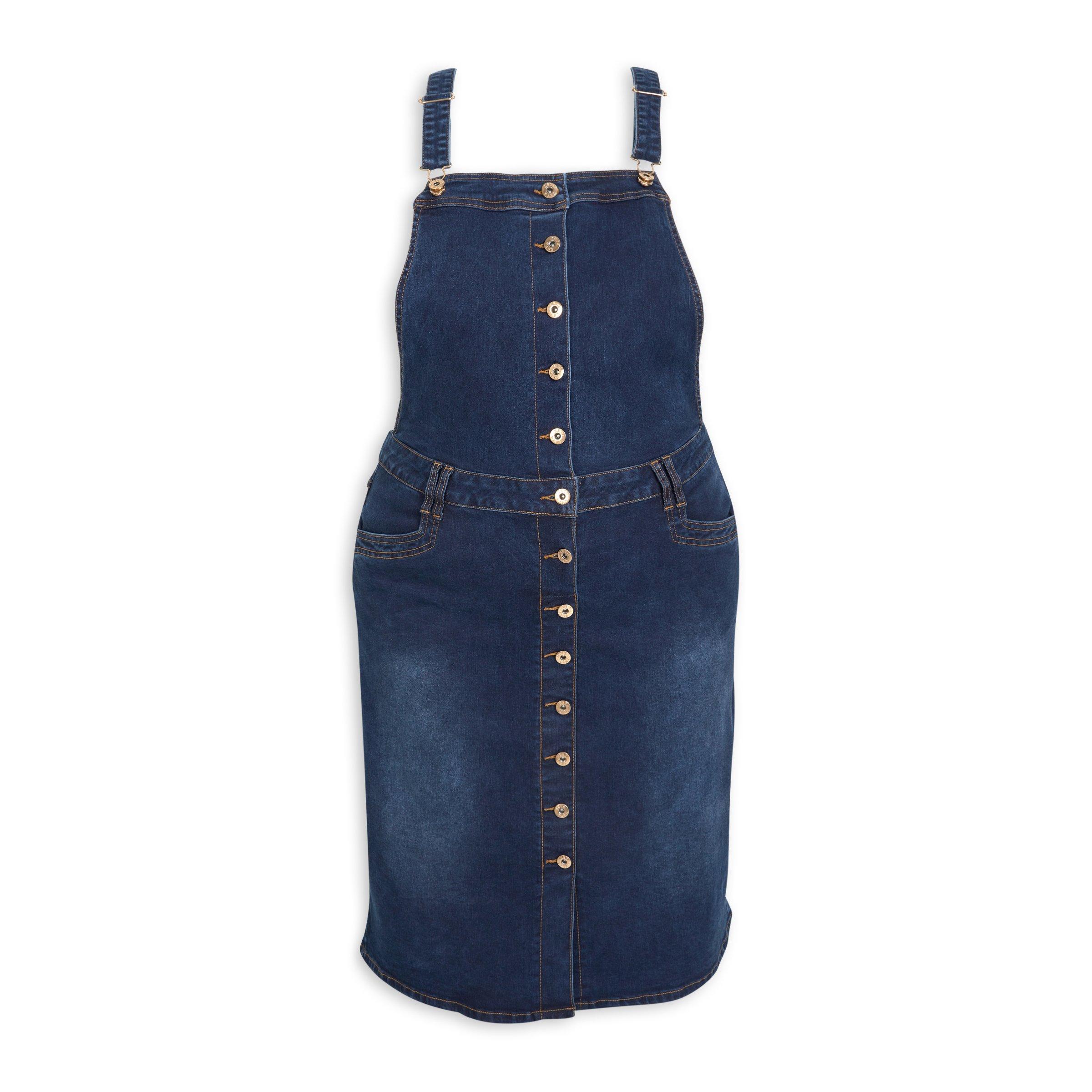 Indigo Pinafore Denim Plus Size Dress (3117618)