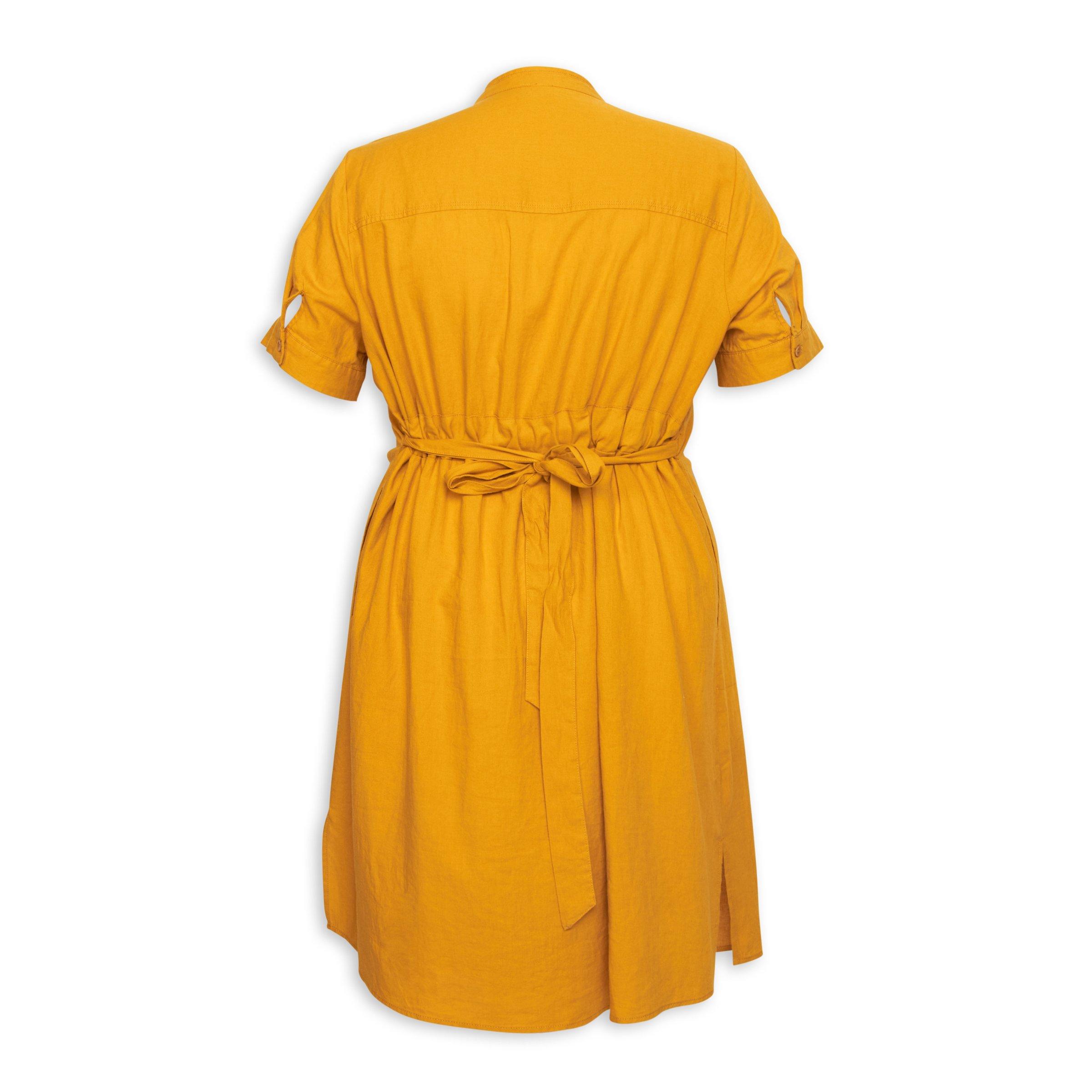 Mustard yellow t shirt dress online