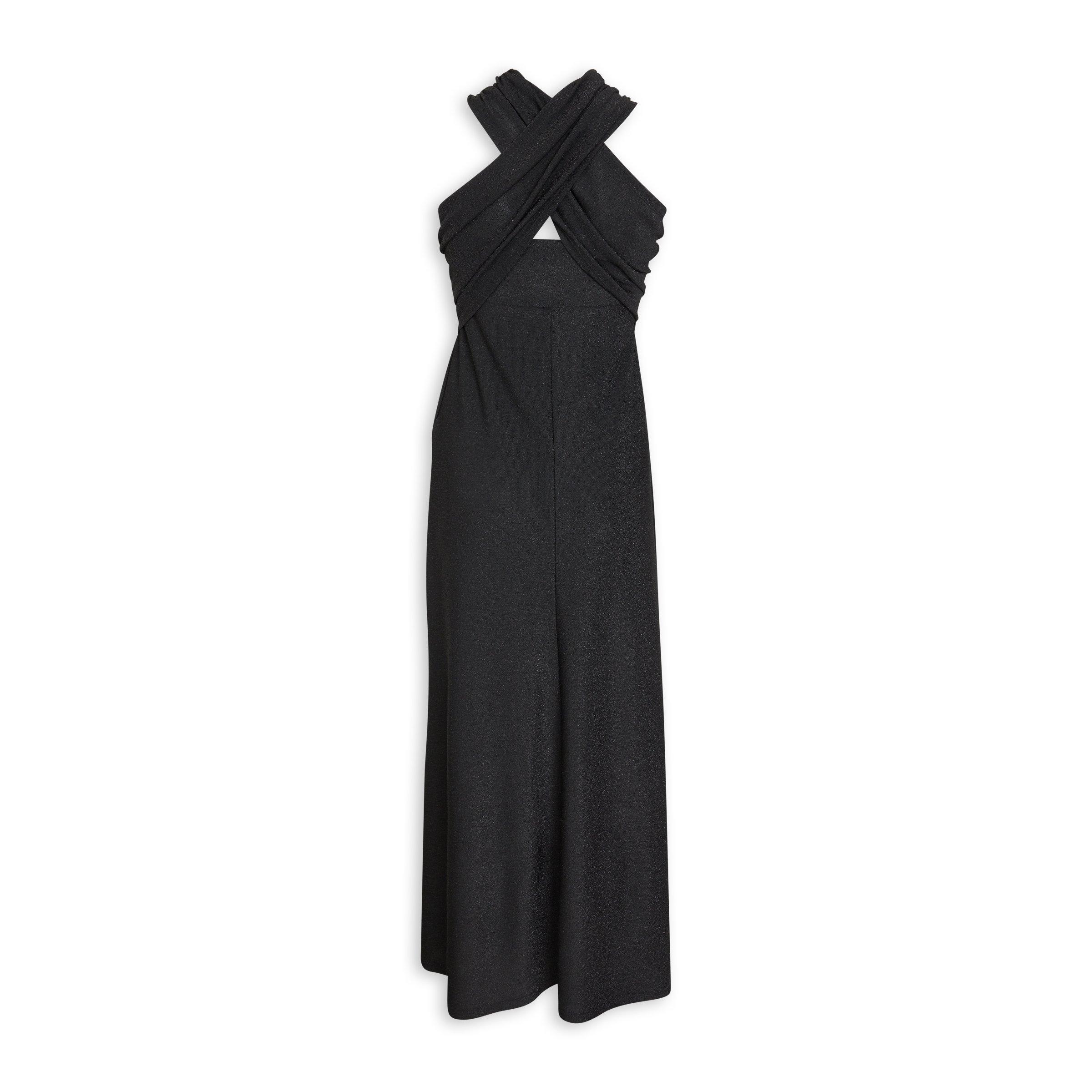 Black halter clearance neck gown