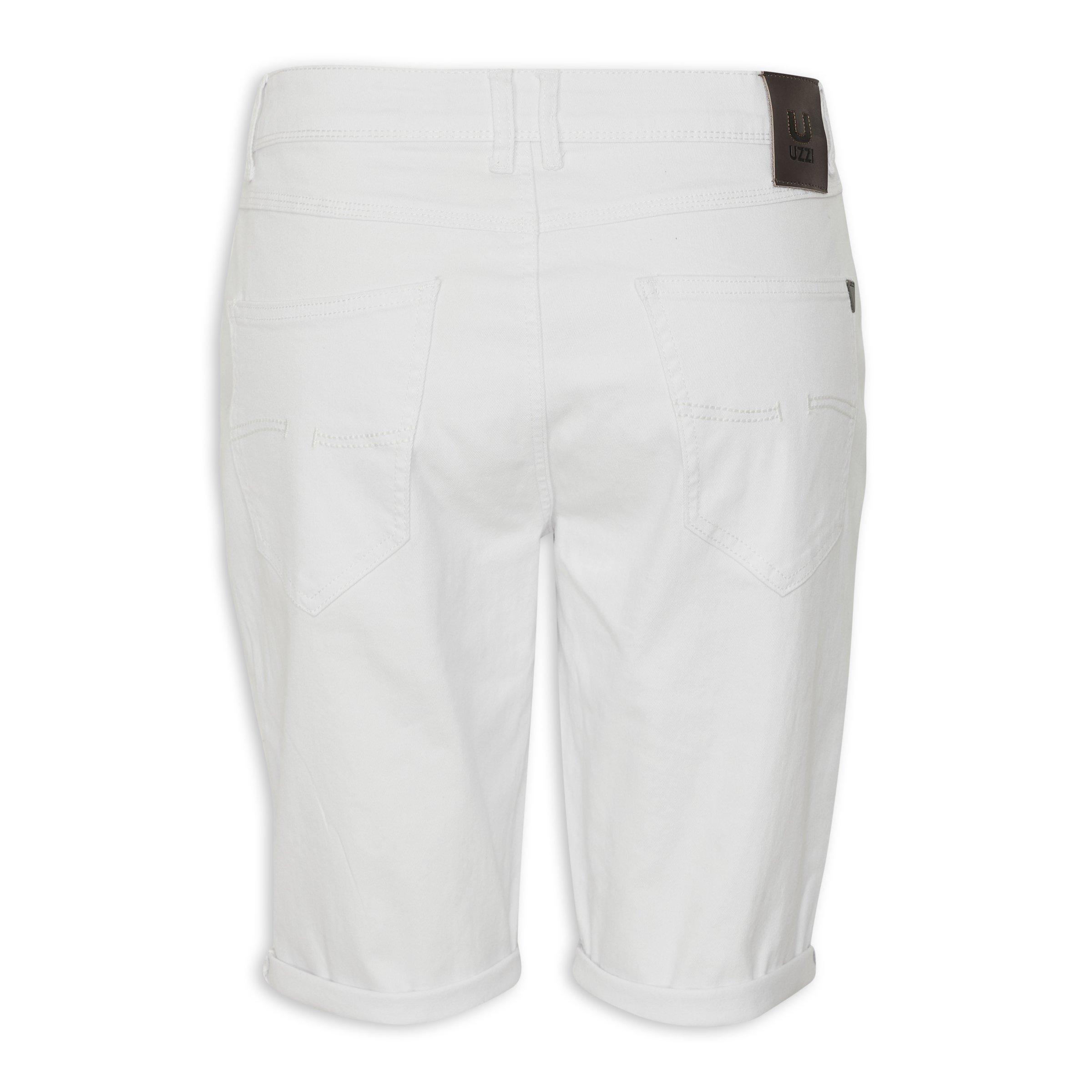 Mens white denim shorts on sale ripped