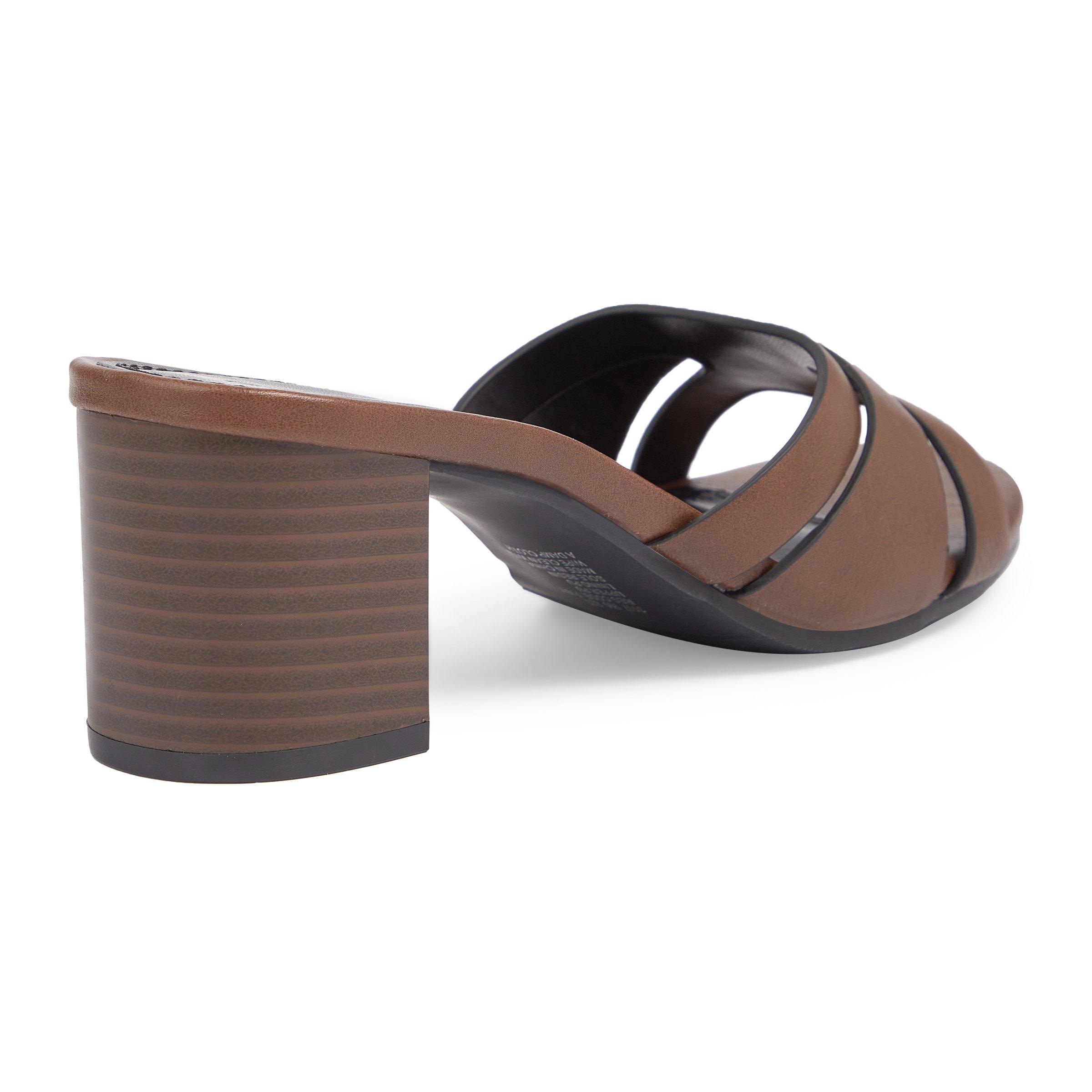 Brown leather cheap mule sandals