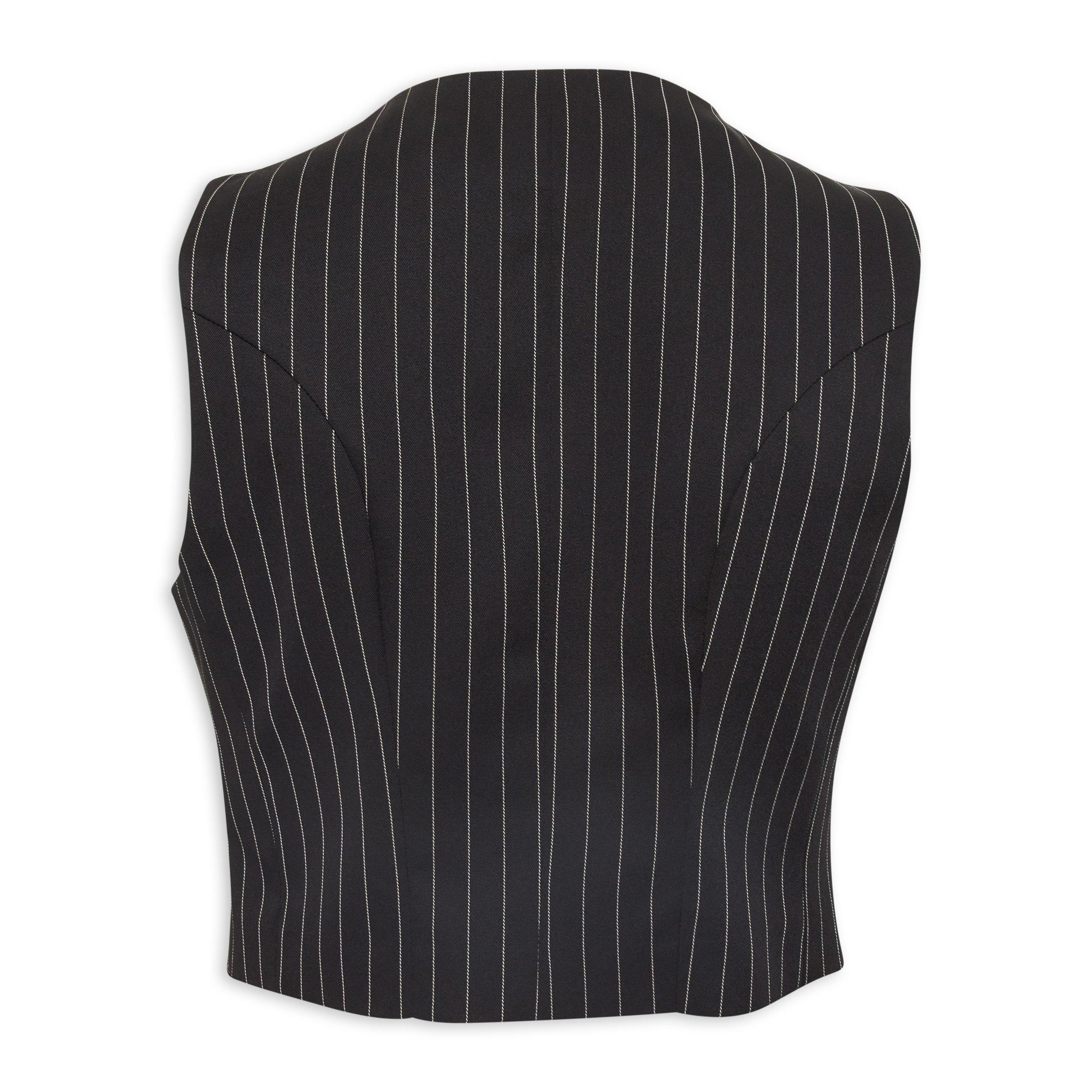 Black pinstripe waistcoat sales