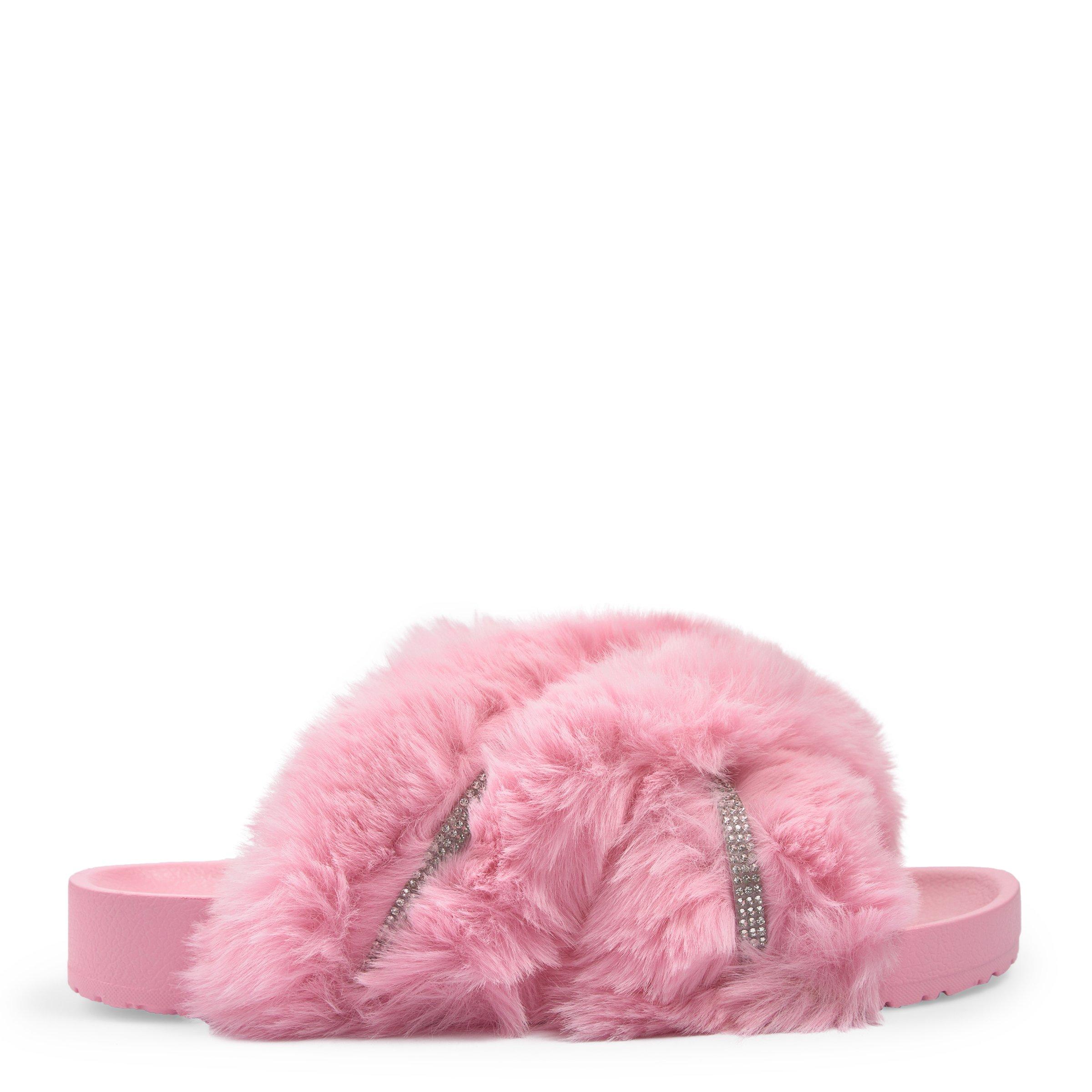 Pink Plush Crossover Slippers 3119182 Peep