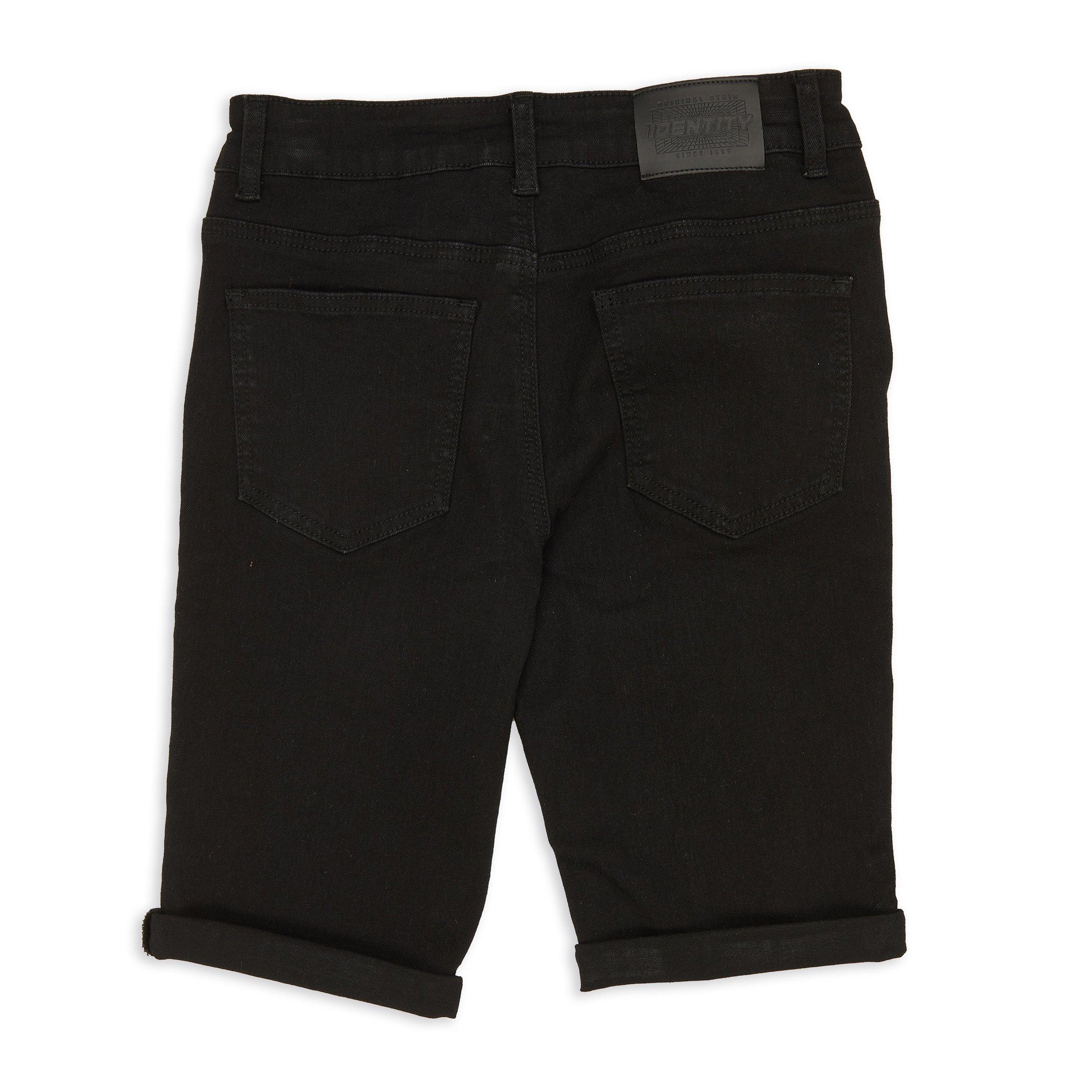 Boys black 2025 ripped shorts