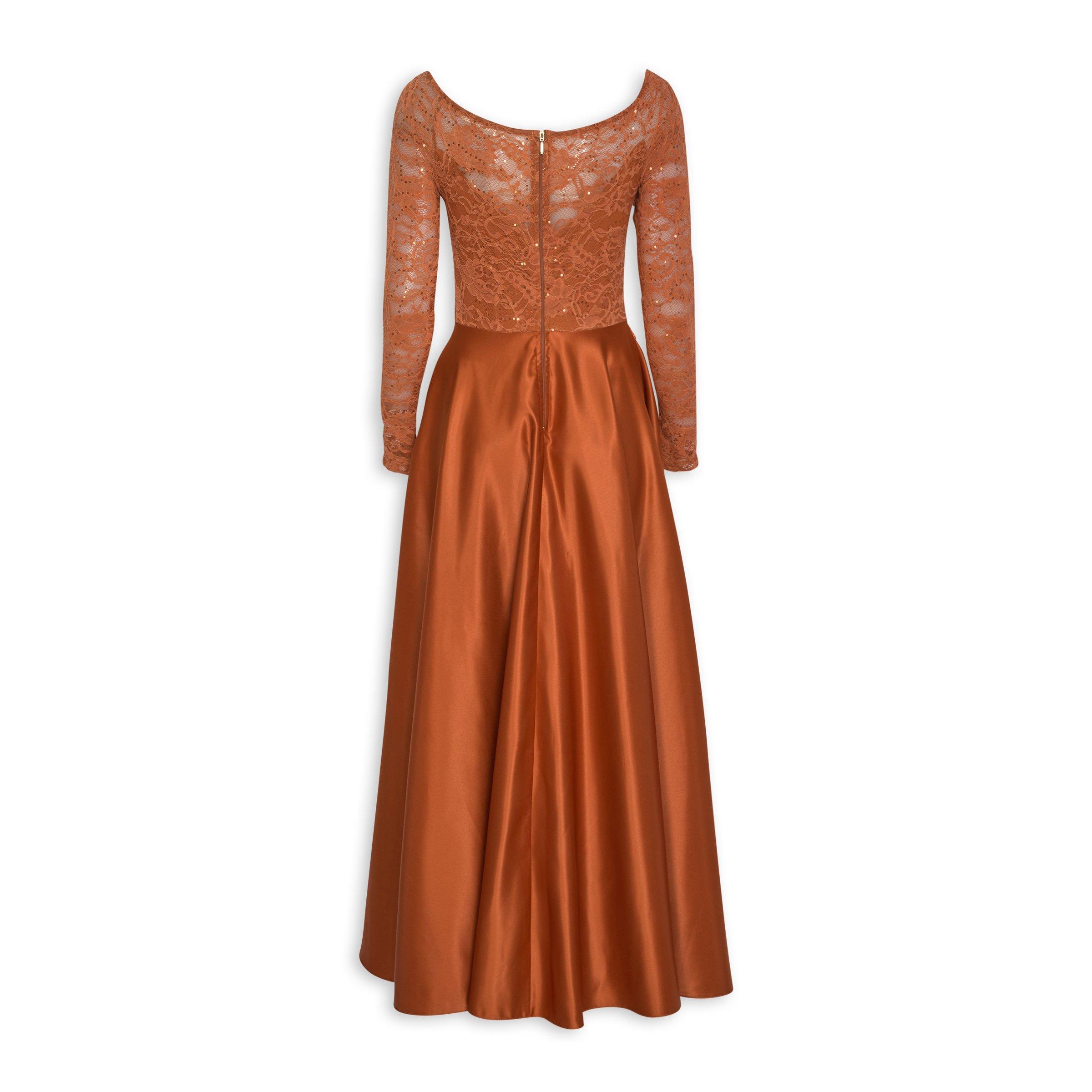 Rust Fit & Flare Evening Dress (3119444) | Truworths