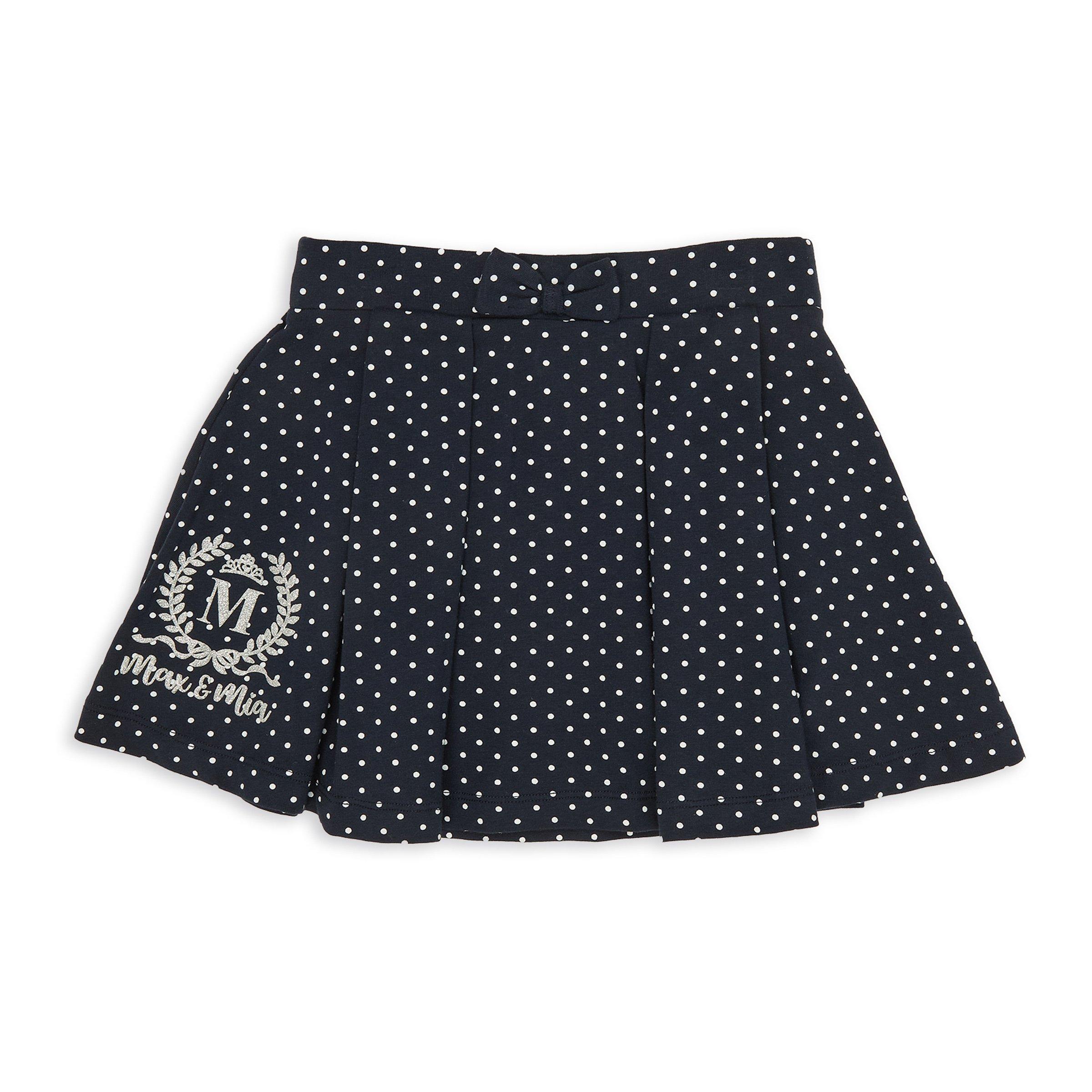 Black spot pleated mini skirt hotsell