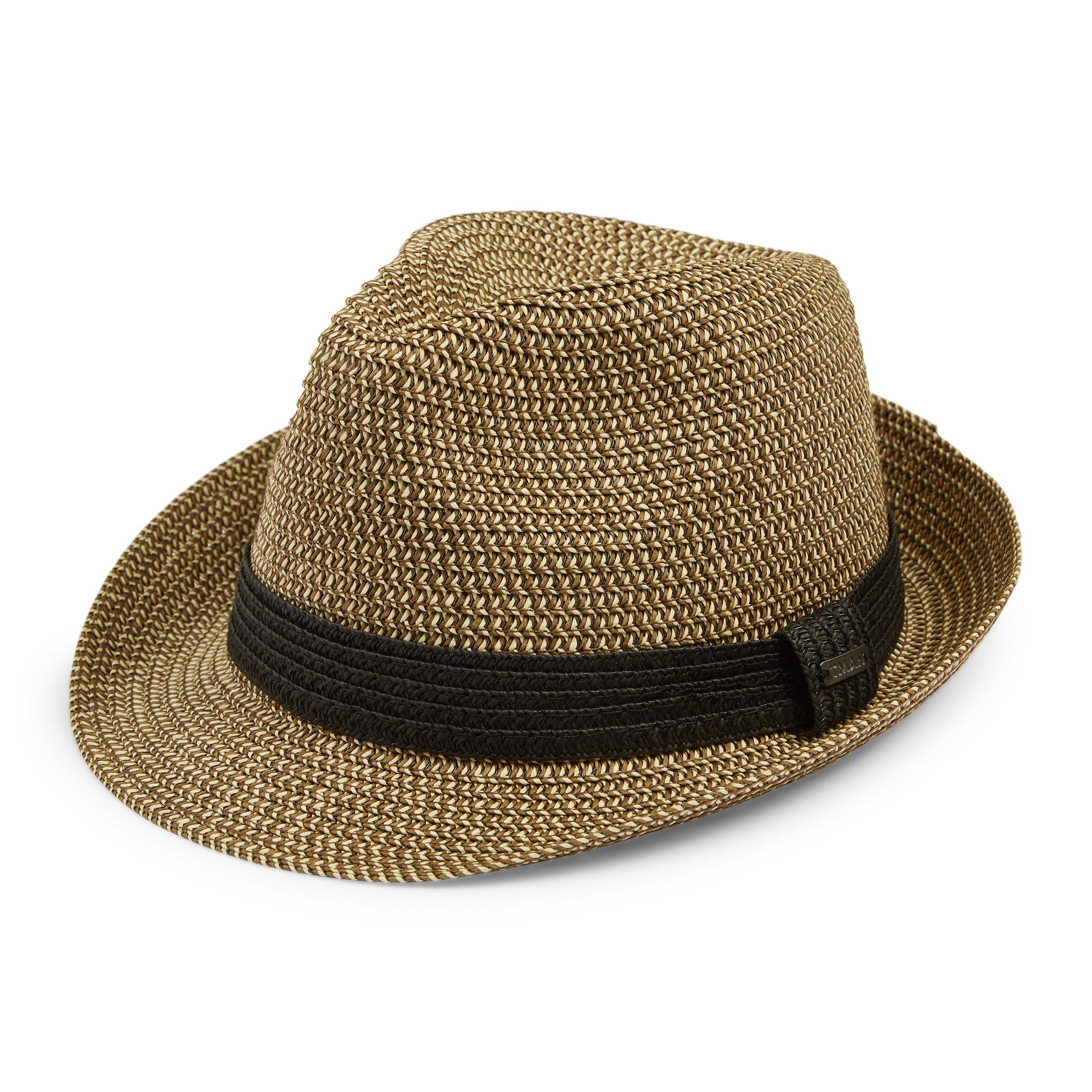 Brown straw fedora sales hat