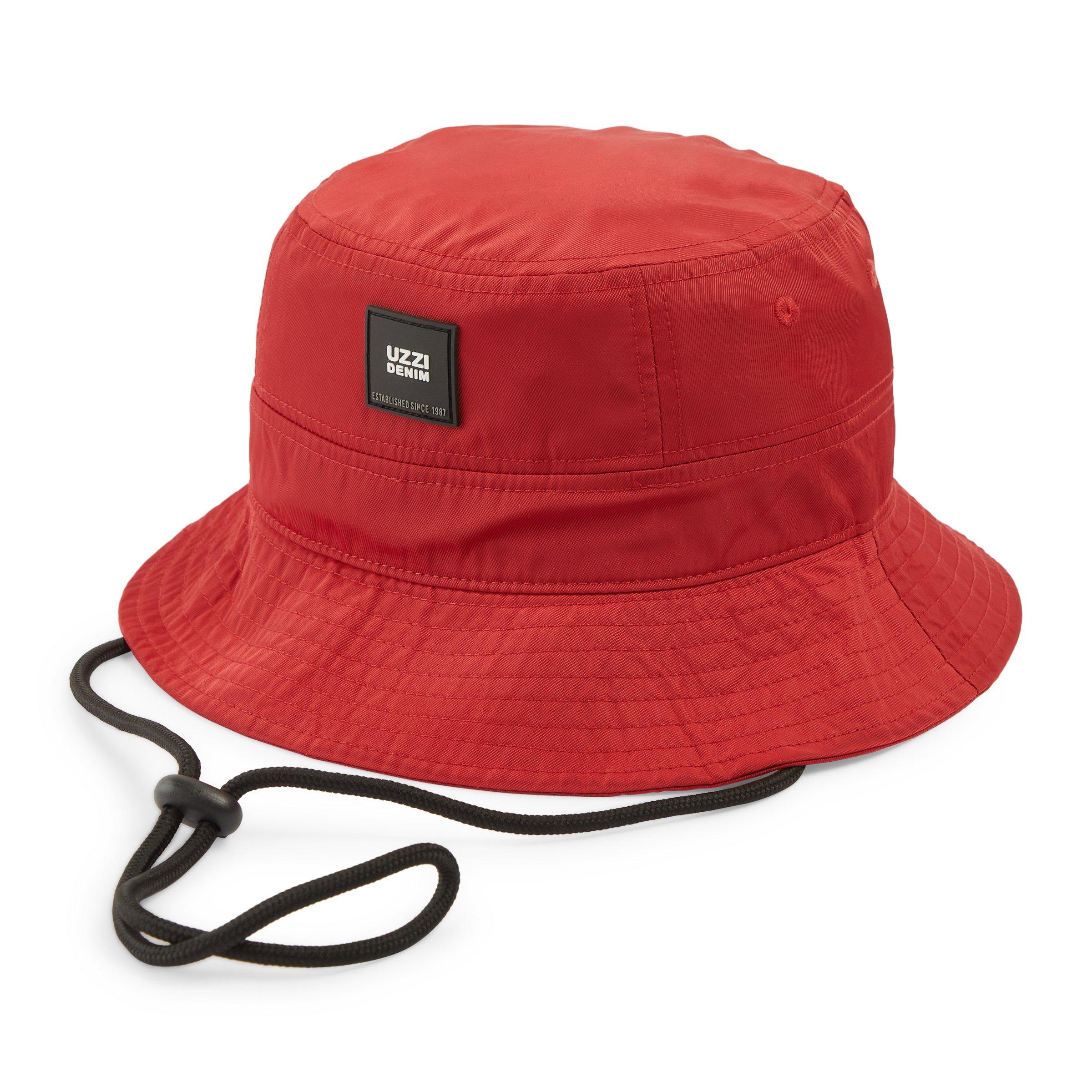Red fila bucket hat sales