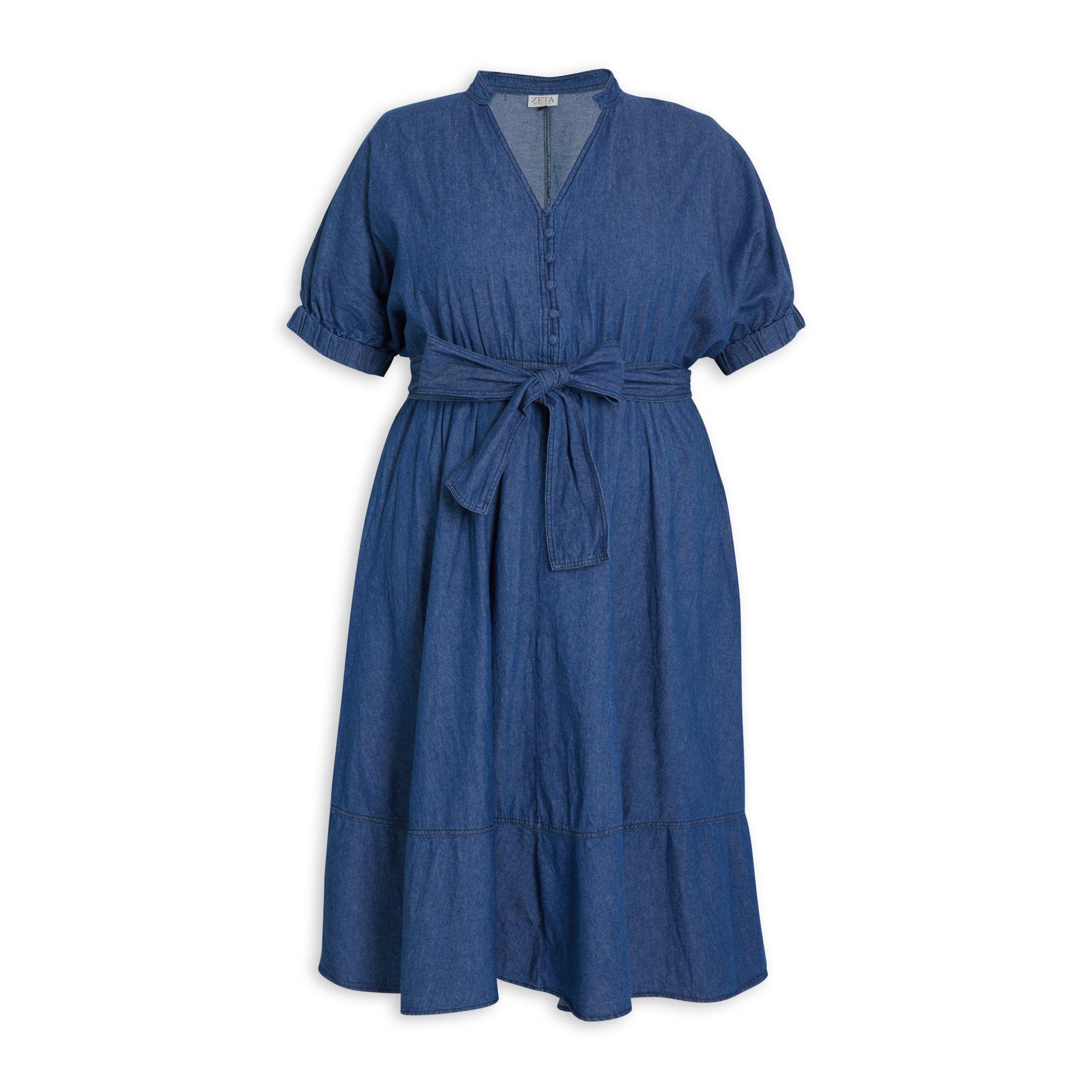white christmas dresses Dumas Dress in Denim – minimal-theme-fashion main image 0