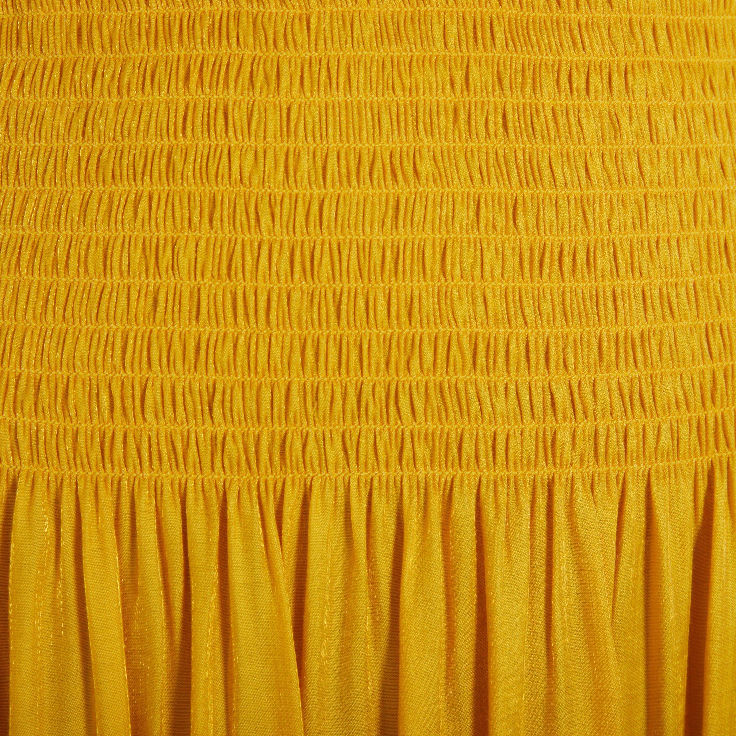 Full yellow pleated clearance skirt