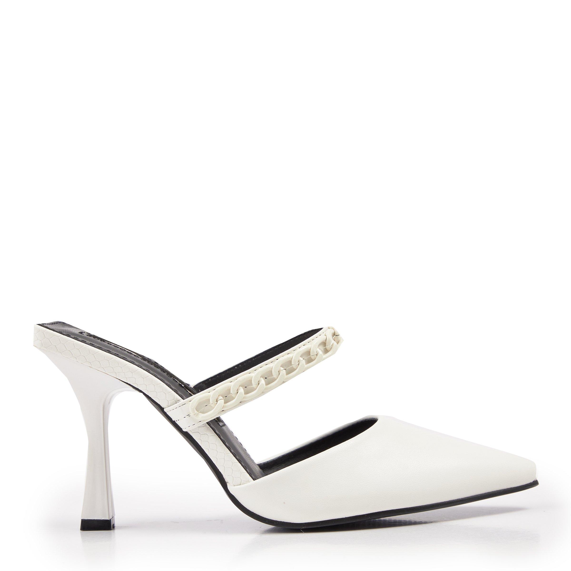 White mule wedges hot sale