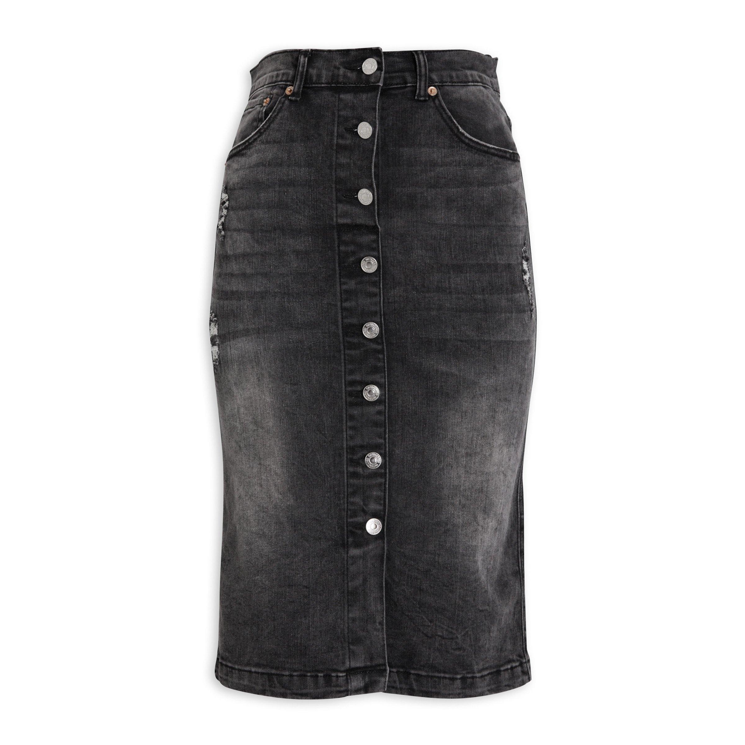 Charcoal store denim skirt