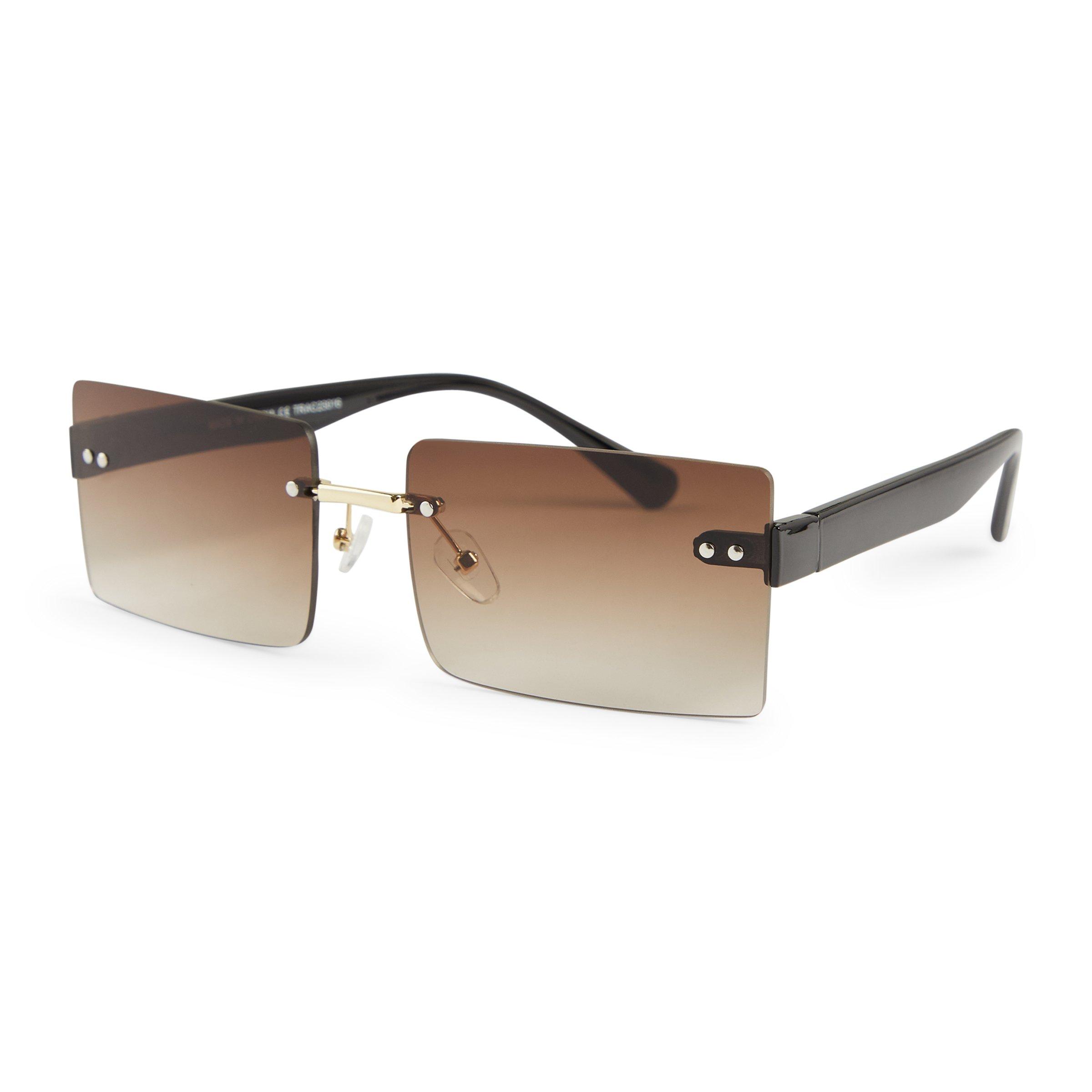 Brown rectangle sunglasses sale