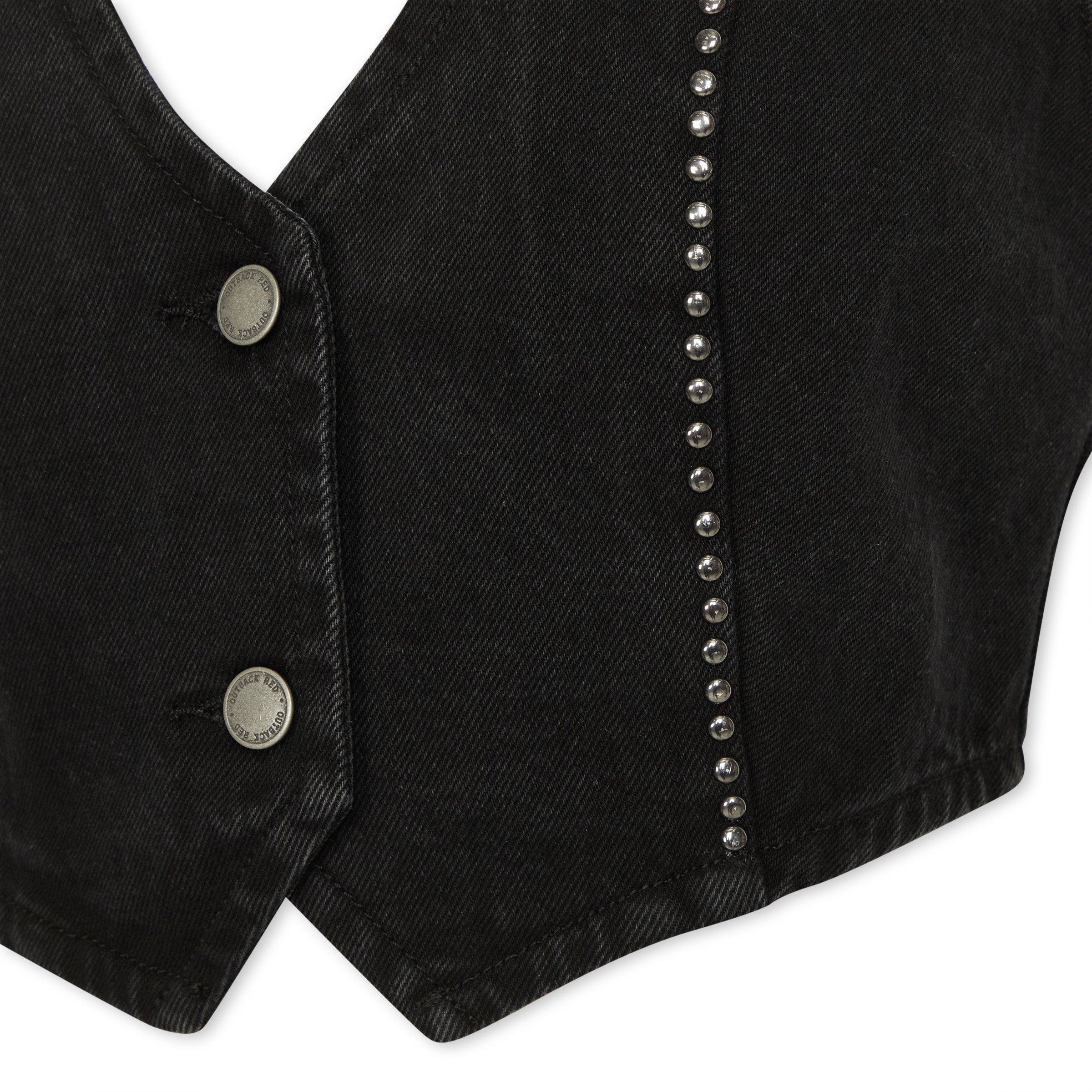 Black denim shop waistcoat mens